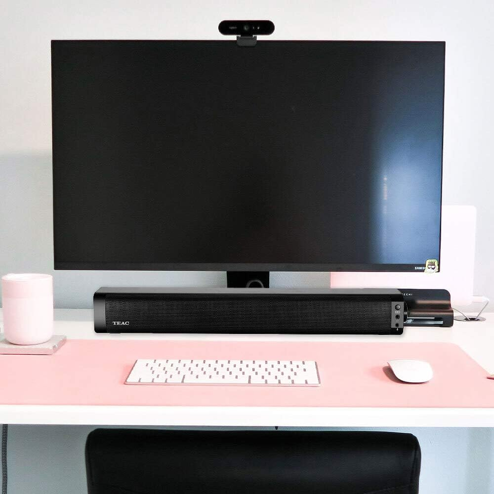 TEAC SB2024M - Mini SOUNDBAR, Built-In Battery, 1500Mah, Ultra-Portable, Clear Sound, BT 5.0, 2 X Full Ranger + 1 X Passive Speakers Black