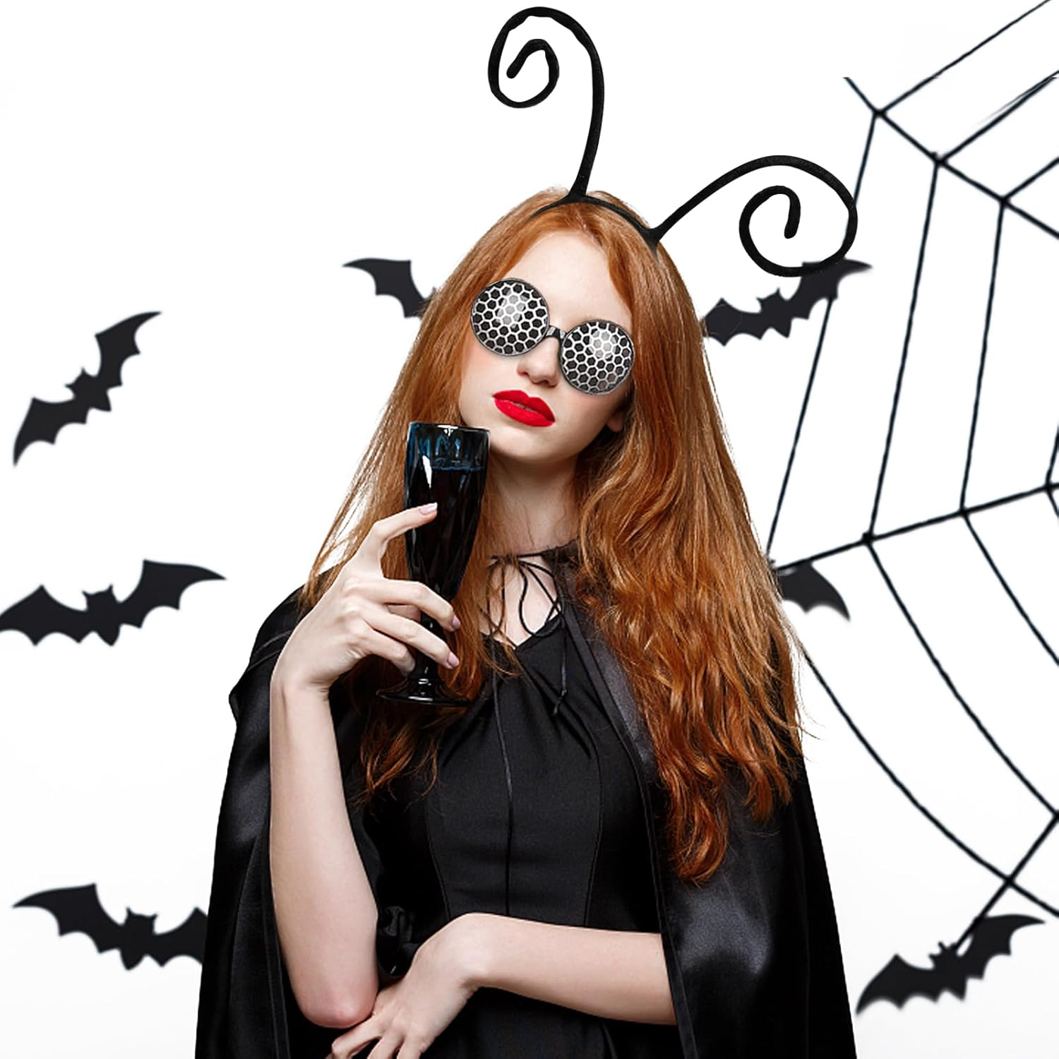 Butterfly Antenna Headband Glasses Set for Adult Bee Headband with Eyeglasses Butterfly Costumes Accessories image number 1