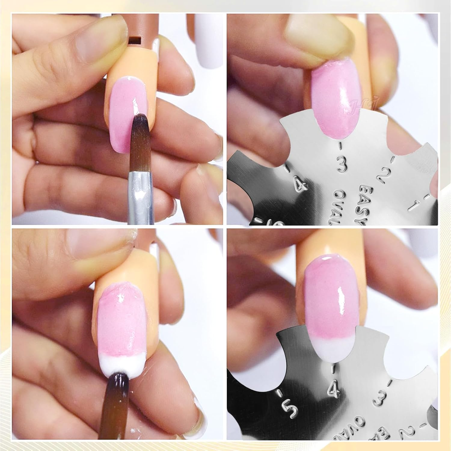 Oval Easy French Smile Line Nail Art Manicure Edge Trimmer Nail Cutter Acrylic Tool with 9 Sizes, HJ-NAT185 image number 1