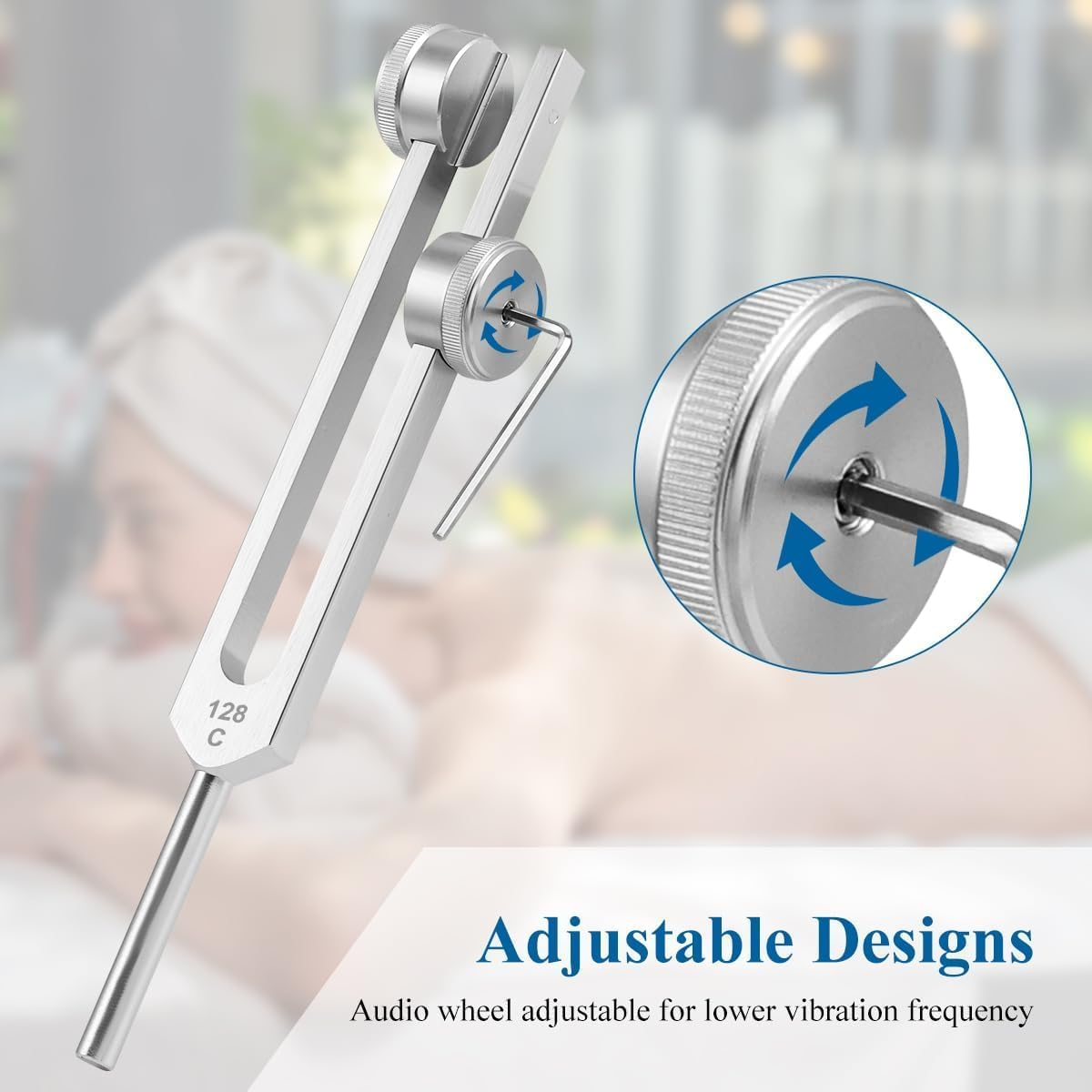 Tuning Fork Set (128Hz, 256Hz, 512Hz) with Reflex Hammer & Storage Bag - Professional Grade Aluminum Alloy Forks for Sound Healing, Chakra Balancing, Medical Exams & Yoga Therapy