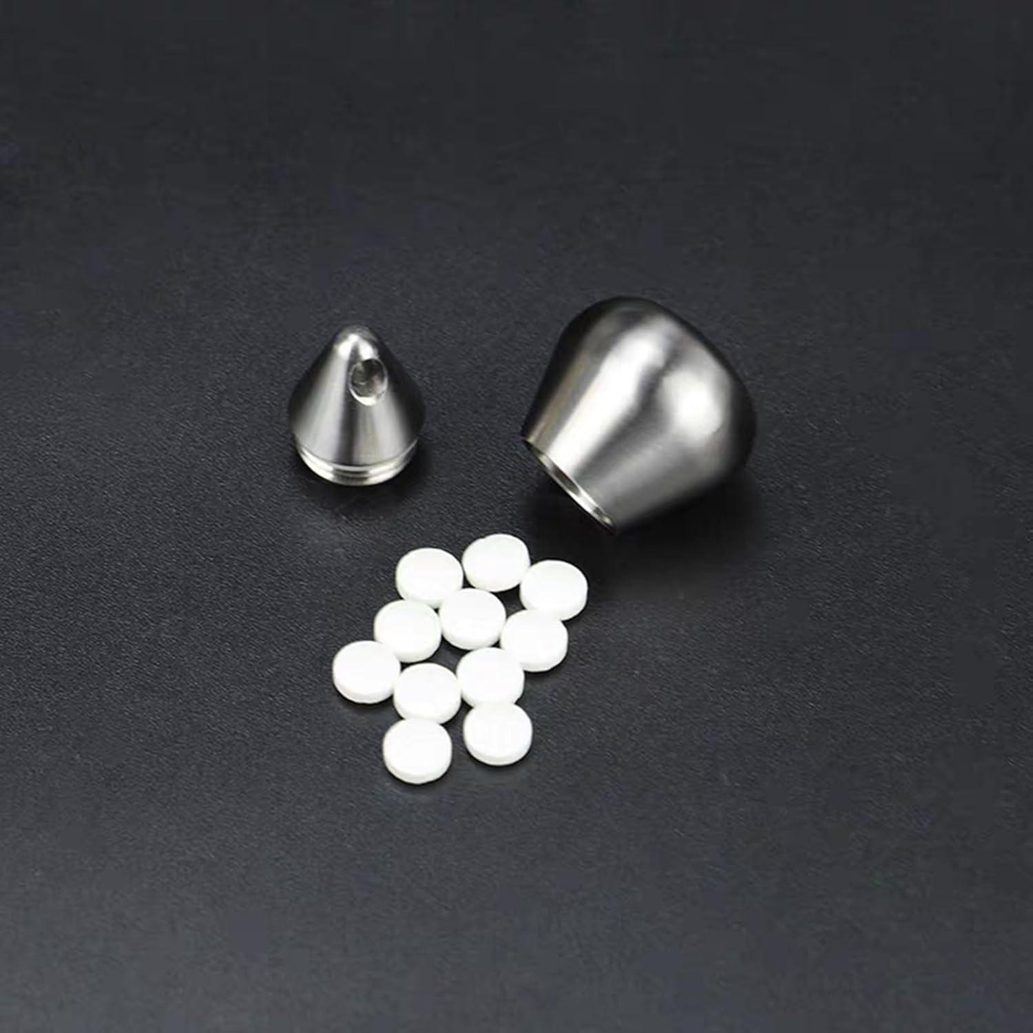 Small Drop-Shaped Pill Box Organiser, Waterproof Keychain Pill Holder, Stainless Steel Pill Container for Travel Pocket Purse, Unique Pendant for Necklace, Portable EDC Pill Case with Keyring for Outdoor/Daily/Emergency (Teardrop) - Teardrop image number 5