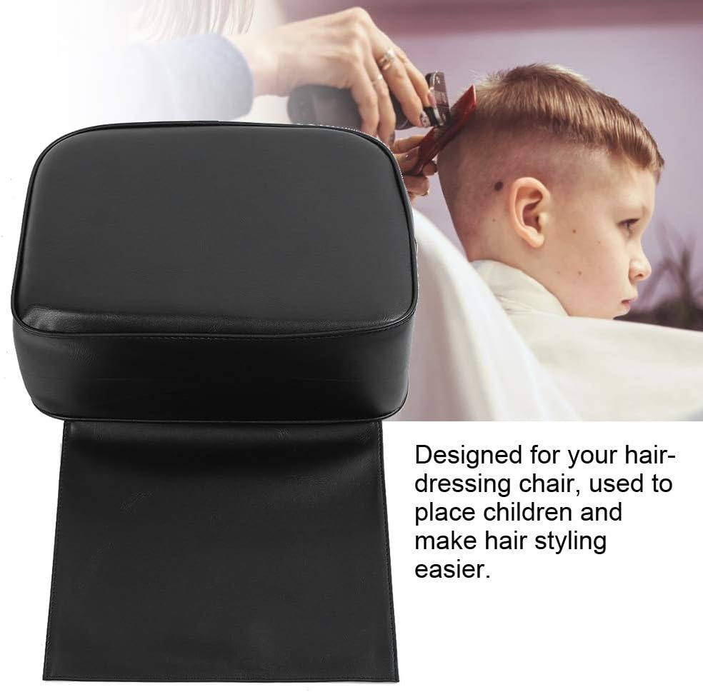 Hair Salon Barber Chair, PU Leather Thickened Child Booster Seat, Boat Booster Seat for Driver, Hair Cutting Styling Beauty SPA Equipment for Home Salon Barber Shop (Black) (Black) image number 1