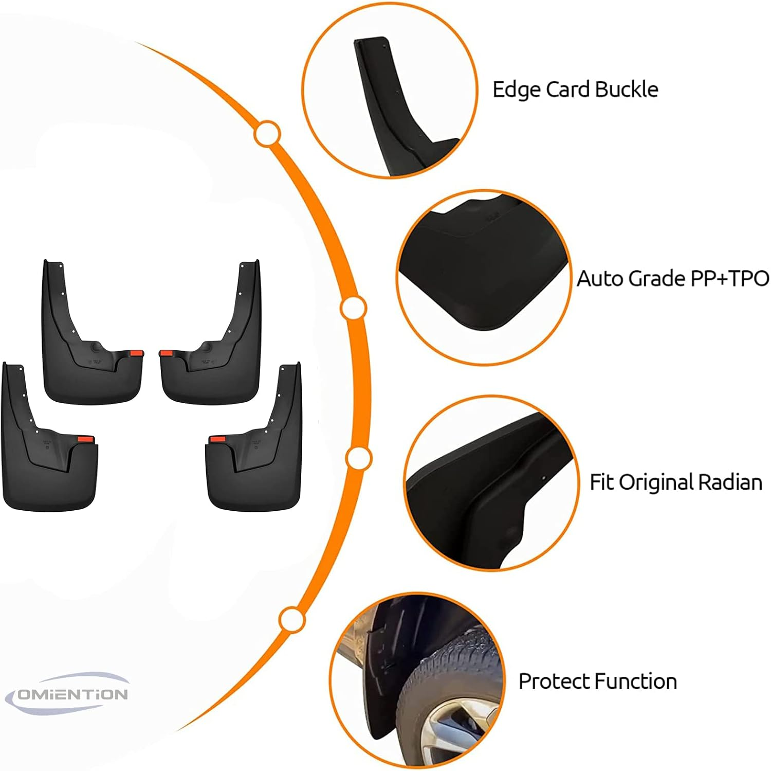 Mud Guards Flaps Compatible with 2019-2024 Ram 1500 (New Body Style) with OEM Fender Flares, Front & Rear Set - Black (NOT for Classic or TRX Models) image number 4