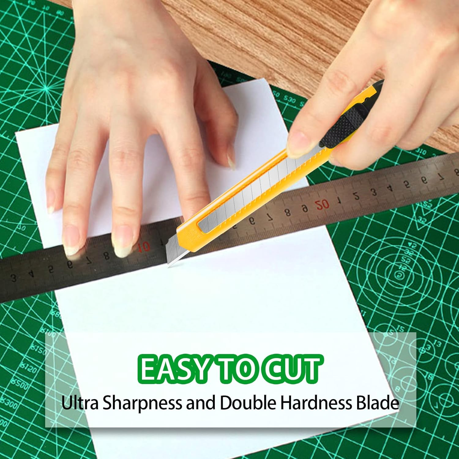 TIFICAL 4 Pack Box Cutter, 9Mm Snap-Off Utility Knife, Box Cutter Retractable for Opening Packages Cartons, Box Opener, Disposable Razor Knife Exacto Knife Perfect for Office and Home Use image number 2