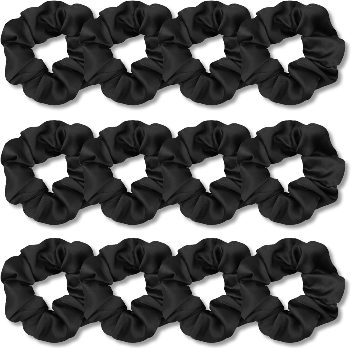 VENUSTE Scrunchies for Women, Premium Satin Softer than Silk, Bobbles Hair Bands for Women'S Hair Accessories, 12 Pack (Neutral Colors)