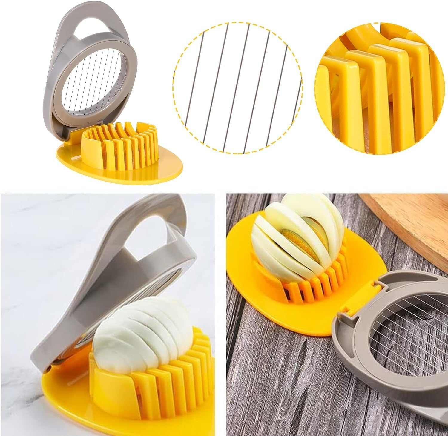 Boiled Egg Slicer with Stainless Steel Wires, 1Pc Stainless Steel Wire Boiled Egg Slicer,Egg Cutter for Boiled Eggs with Stainless Steel Wire,Egg Slicer with Stainless Steel Wire for Boiled Eggs image number 3