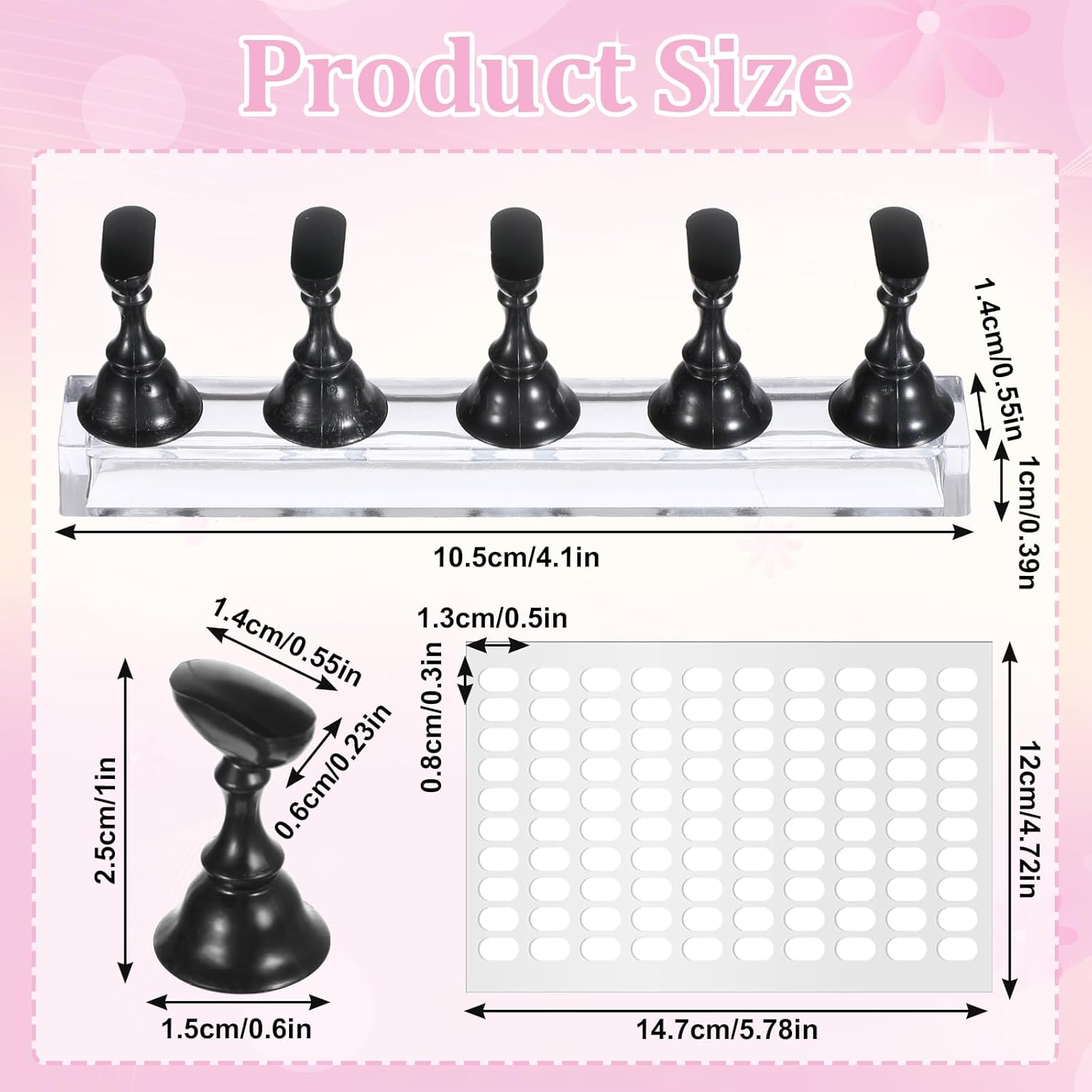 Piriuuo Pack of 2 Nail Stands, Acrylic Nail Stand for Press on Nails Display, Nail Practice Stand, Magnetic Nail Tips Holder, DIY Nail Art Stand, Nail Pressure Nail Stand for Manicure Tool image number 4