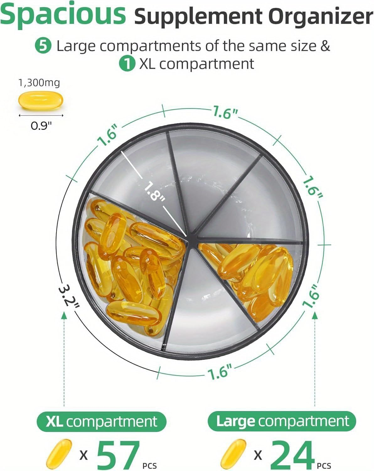 7-Compartment Pill Dispenser &ndash; Travel Essentials Portable Travel Pill Organizer with Wide Opening, Anti-Mix Design & Bpa-Free (Pink) | Holds Vitamins, Supplements and Medications image number 4