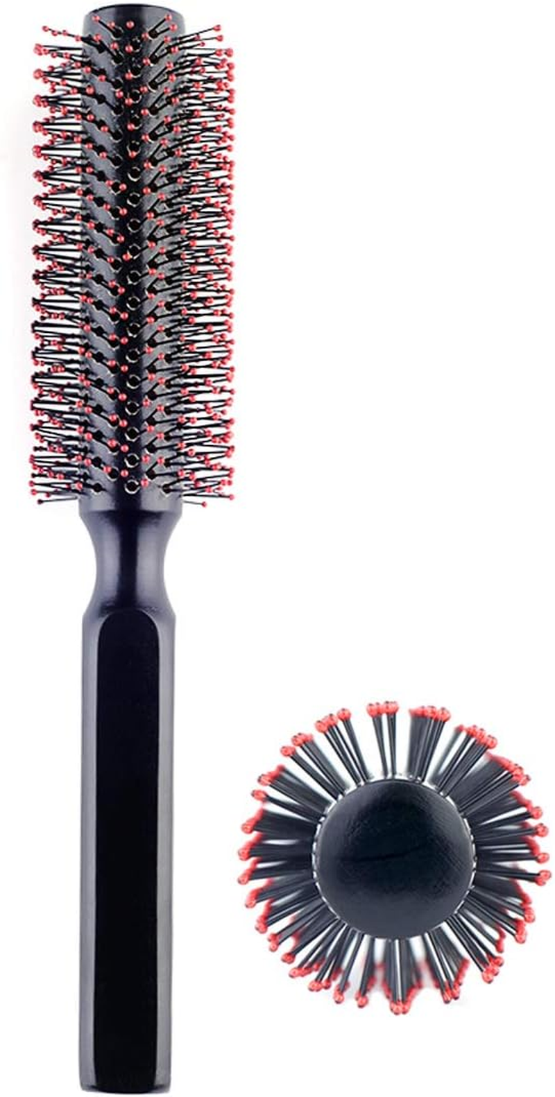 Round Hair Brush for Blow Drying, Wooden Blowout Brush with Soft Nylon Bristles, for Medium or Short Hair image number 4