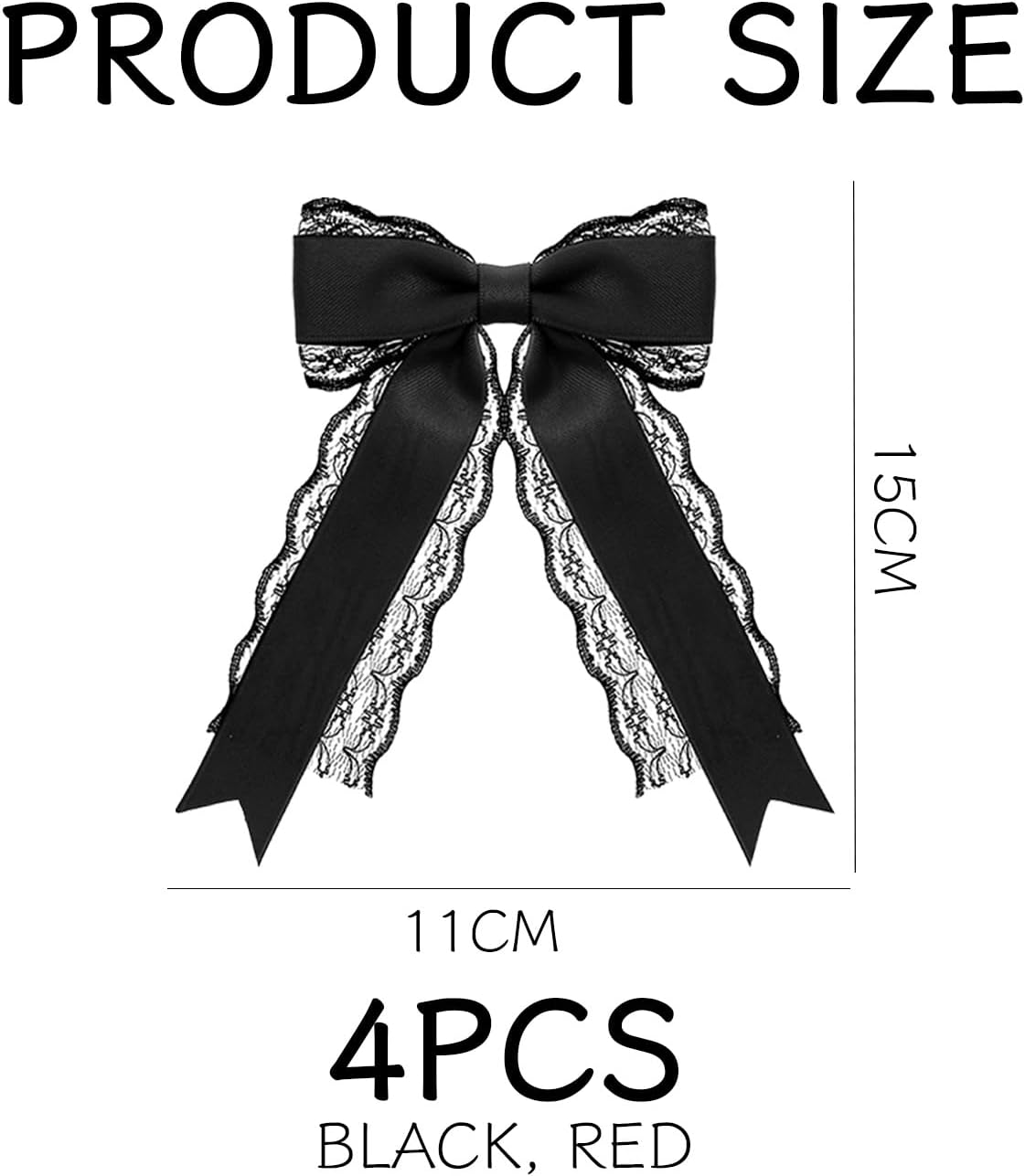 4 X Bow Hair Pins, Simple Lace Hair Pin, Cute Hair Accessories, Hairstyle Decorations. image number 4