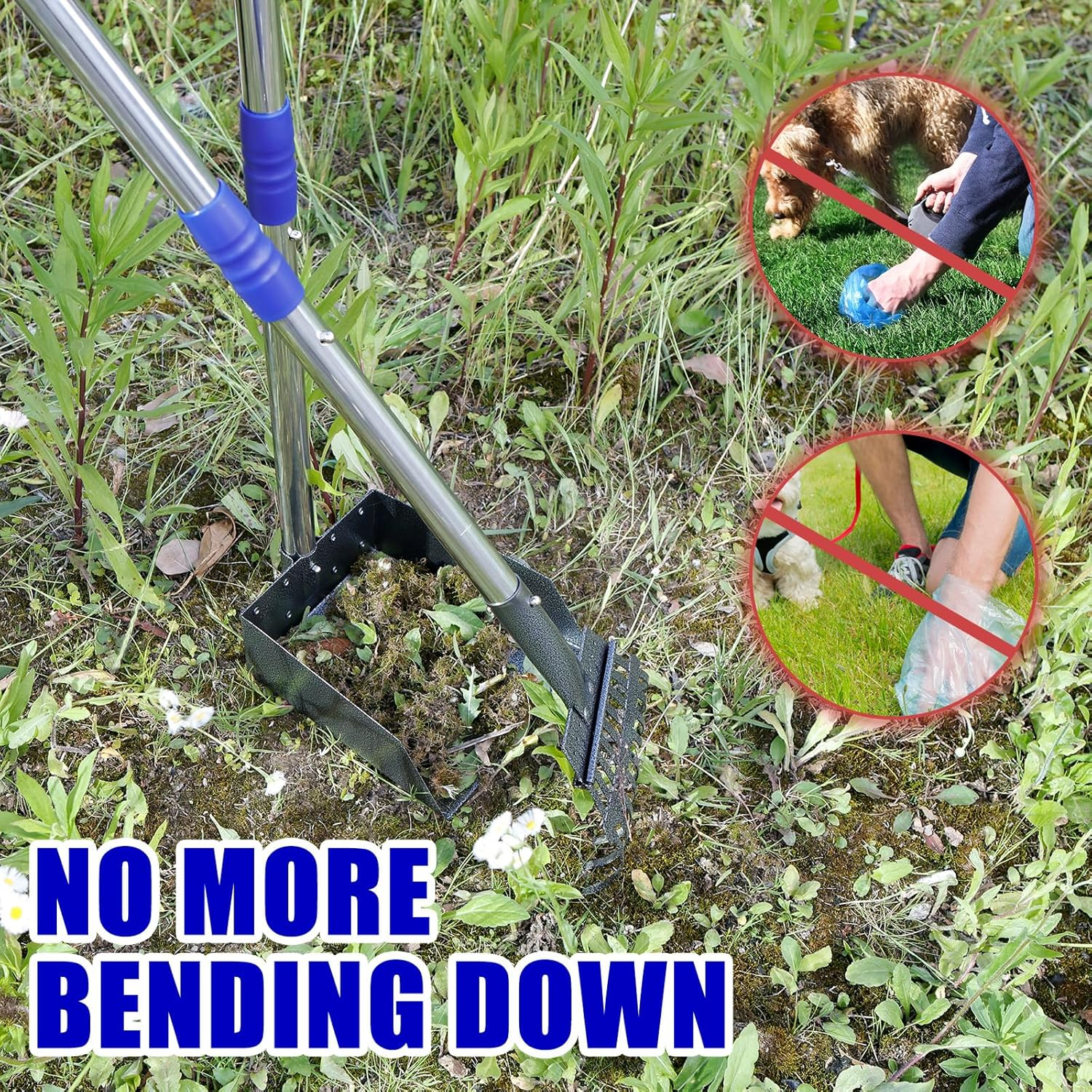 Long Handle Pooper Scooper,Pet Pooper Scoope Set,Pooper Scooper Tool,Poop Scoop Set,Dog Pooper Scooper Set,Pet Waster Scooper for Pet Waste Removal on Grass Dirt and Gravel image number 1