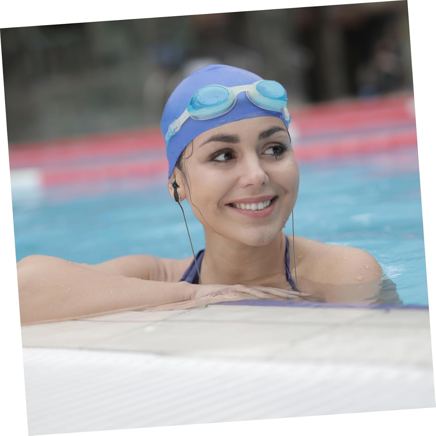 KALLORY Waterproof Swimming Earphones 2Pcs In-Ear Mp3 Earbuds 3.5Mm Jack Adult Bathing Ear Plugs Compatible for Diving and Shower Use