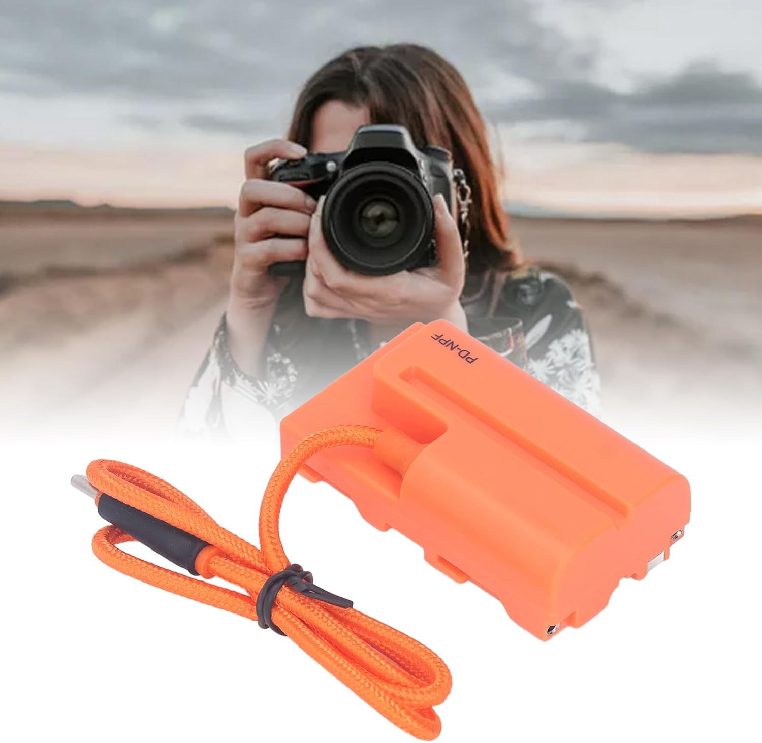 Dummy Battery for NP-F550/F570/F970 Type C Compatible with Camera Monitor, Braided Power Cord Built-In Circuit image number 2