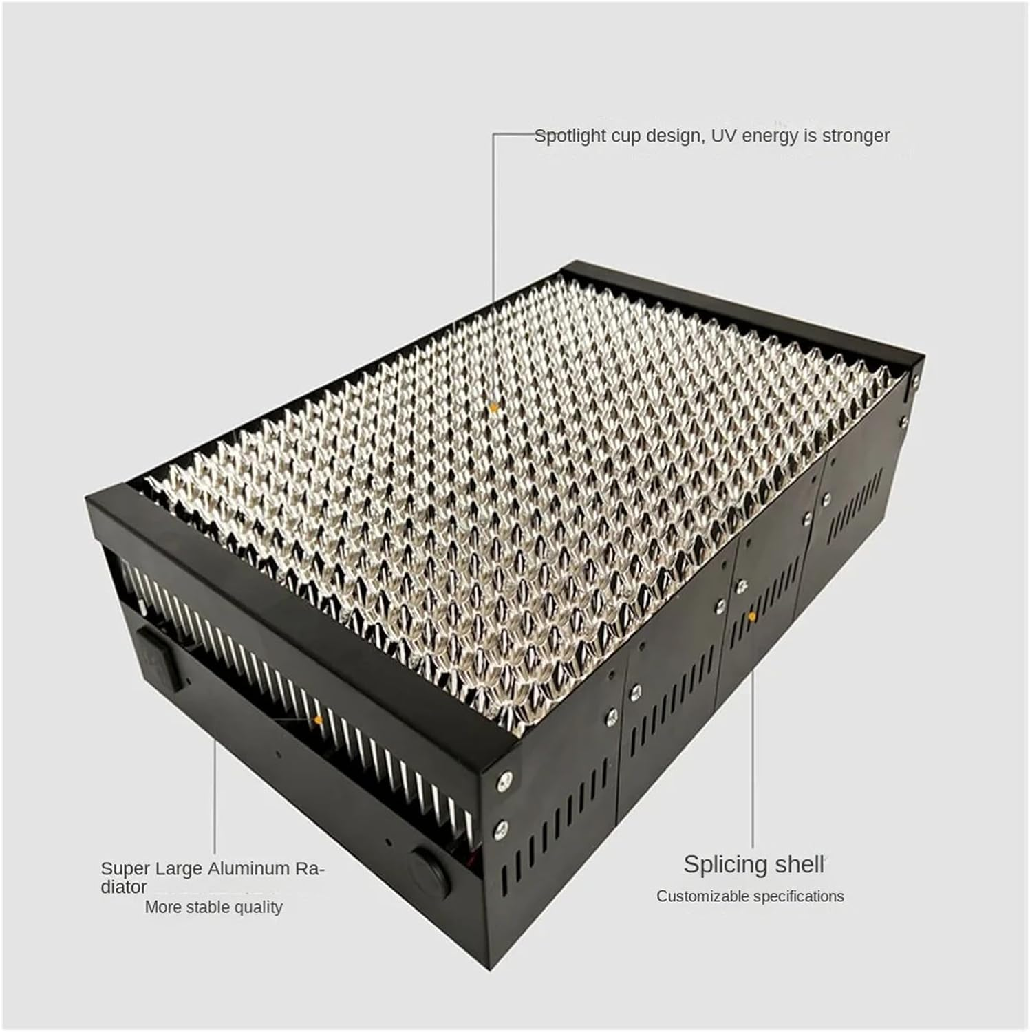 Large Area High Intensity UV Curing Lamp 395Nm 365Nm Ultraviolet Shadowless Glue Water Ink Screen Printing Exposure Green Oil for DIY Enclosures(11000W,365Nm) image number 2