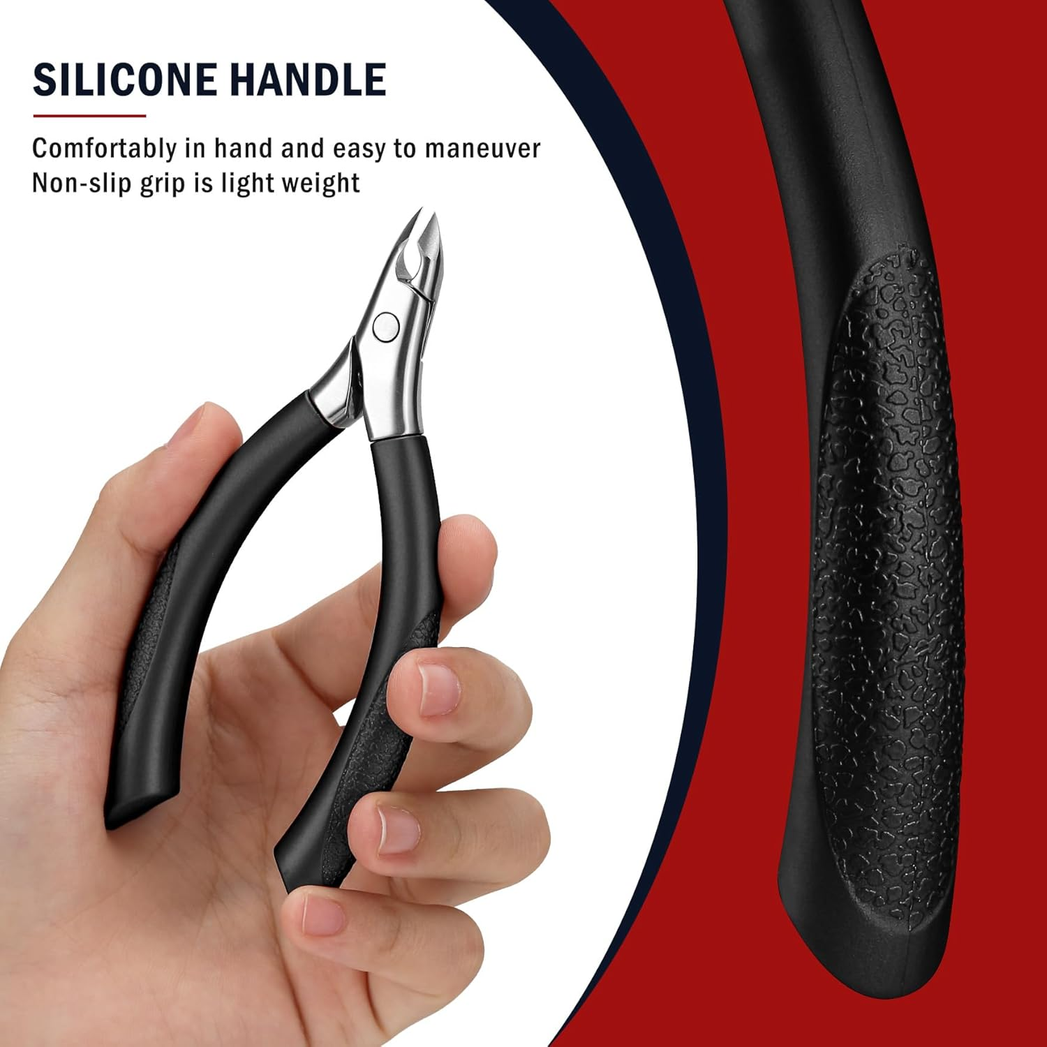 FVION Cuticle Trimmer &ndash; Professional Cuticle Nippers, Rubber Coated Handle Manicure Tools &ndash; Stainless Steel Cuticle Cutter for Nails (5Mm), Black image number 1