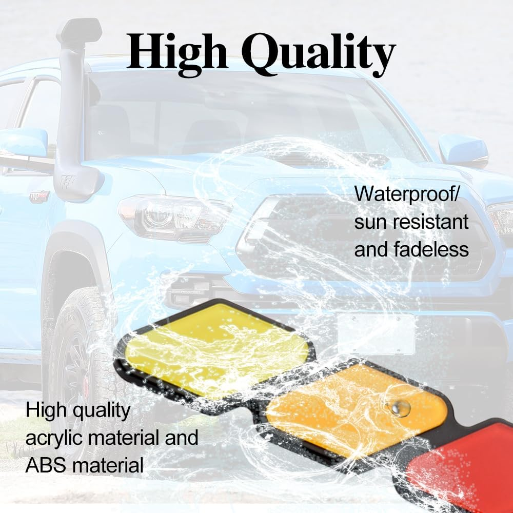 TRD 3-Color Upgrade Emblem, Grille Insert Trims, Tri-Color Badge Car Decoration Accessories Fit for Tacoma 4Runner Tundra Sequoia Rav4 Highlander (Yellow Orange Red) - Grey White image number 5