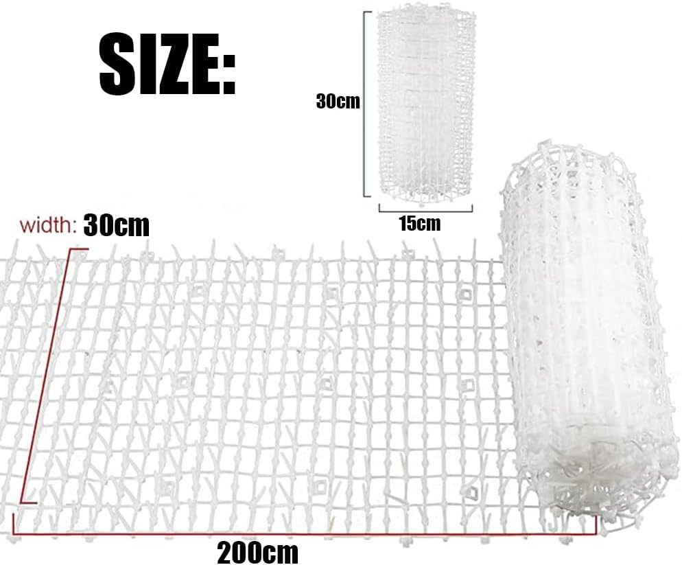 White Cat Repellent Outdoor Scat Mat,Household Garden Prickle Strip, anti Cat Dog Repellent Deterrent Spike Mat, Keep Pet off Couch Furniture Garden
