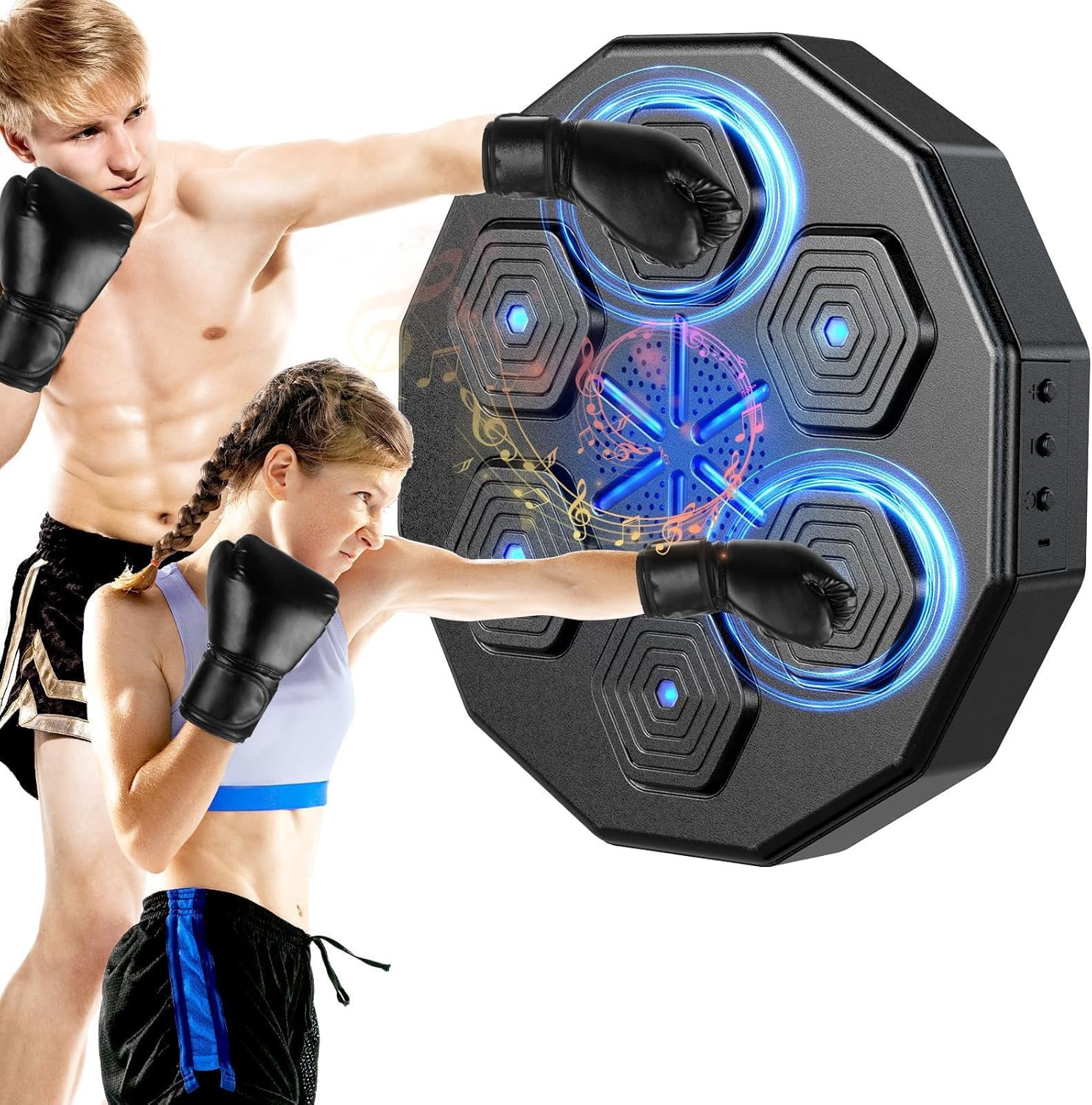 Smart Music Boxing Machine with Two Pairs of Gloves Upgraded 2.0 Smart Bluetooth Music Boxing Parent-Child Games Wall-Mounted Exercise Equipment for Home image number 5