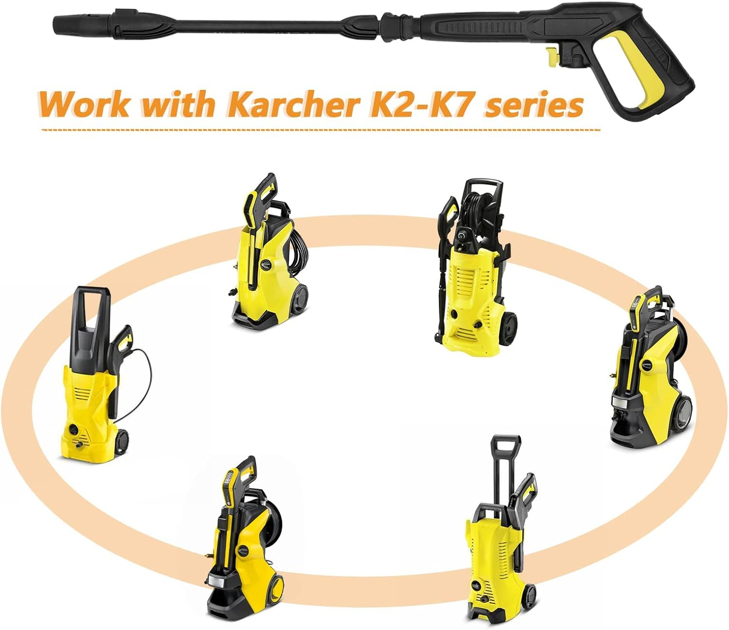 Fai Top Quick Connect Trigger Gun Kit for Replacing Karcher Electric Pressure Washers 2100 PSI Fit for Karcher K2 K3 K4 K5 K7 Hose Quick Release System image number 4