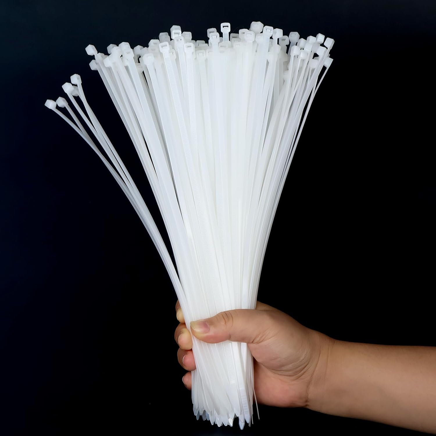 YAMXIN Cable Ties White 300Mm X 4.8Mm Pack of 250 Self Locking Cable Ties for Cable Management, Gardening and Electrical Installation image number 1