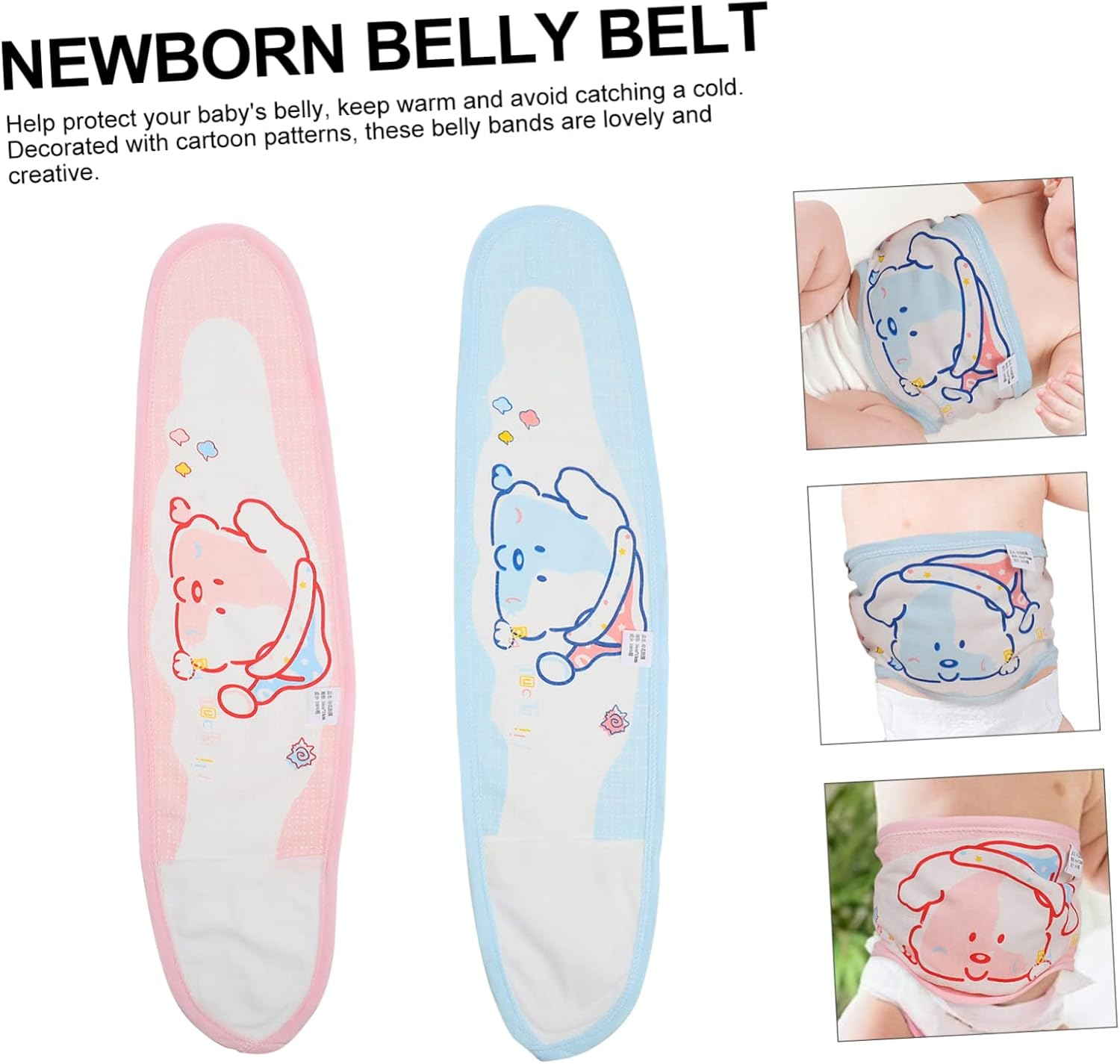 2Pcs Baby Bellyband and Navel Belt Set, Thin Cotton Newborn Bellybands Soft Breathable Fabric, Suitable for Infant Umbilical Protection and Comfort image number 2