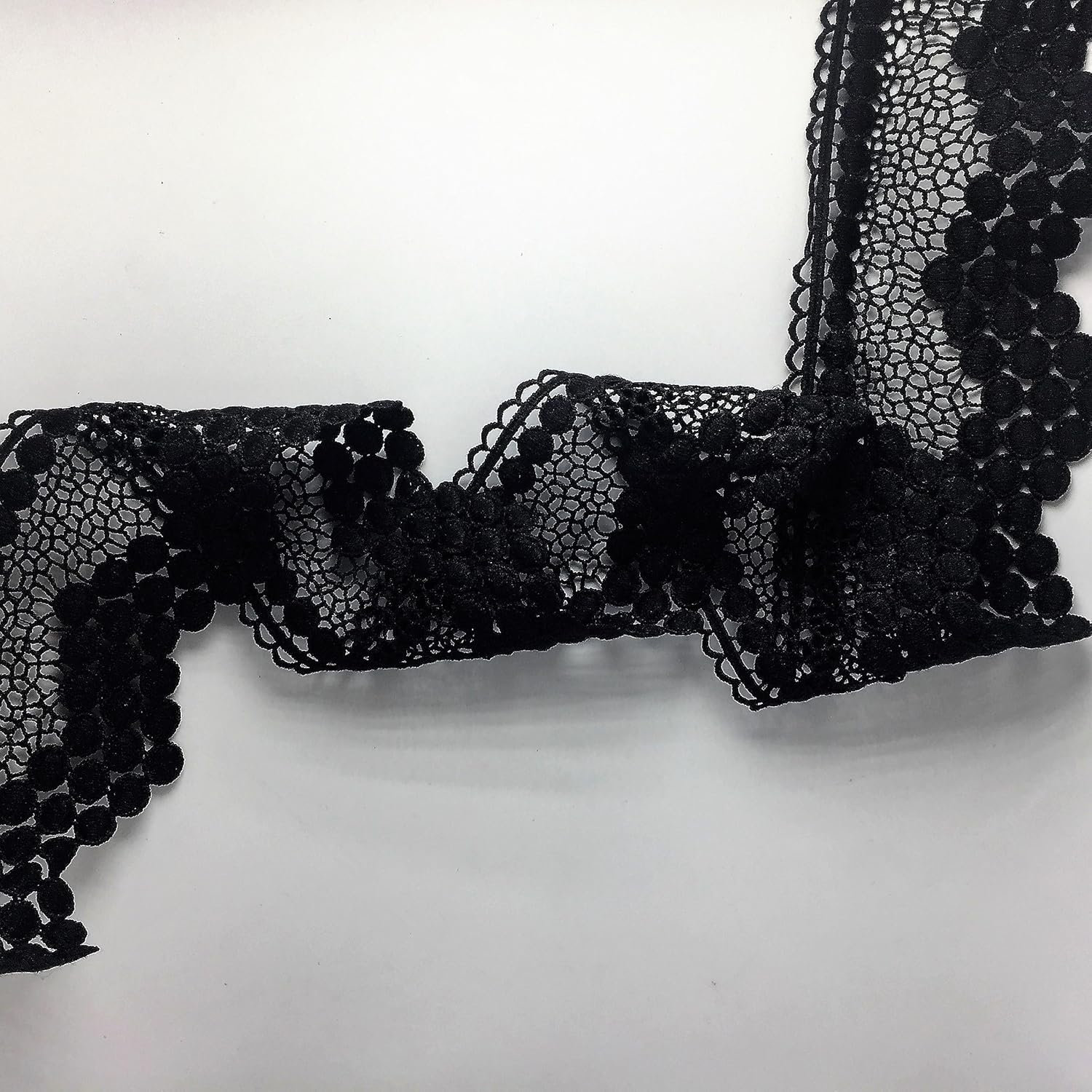 ELLA MAMA Lace Trim DIY Craft Ribbon 2-3/4" X 3Yds, Sewing Applique Craft (Black) image number 1