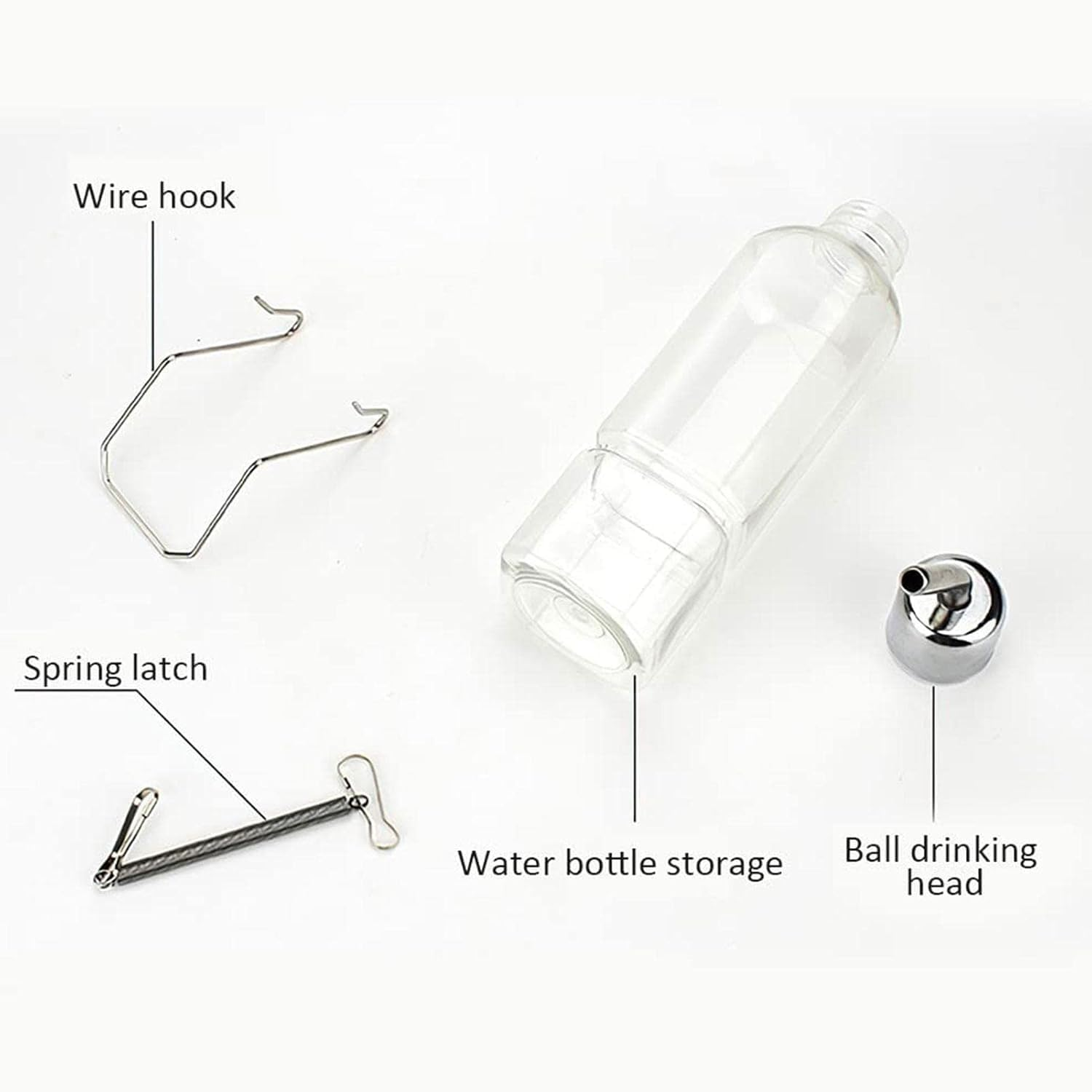 Guinea Pig Water Bottle,Plastic Rabbit Water Dispenser Hanging Small Animals Cage Water Drinking Bottles for Rabbits Chinchillas Ferret Guinea Pigs,350Ml image number 5