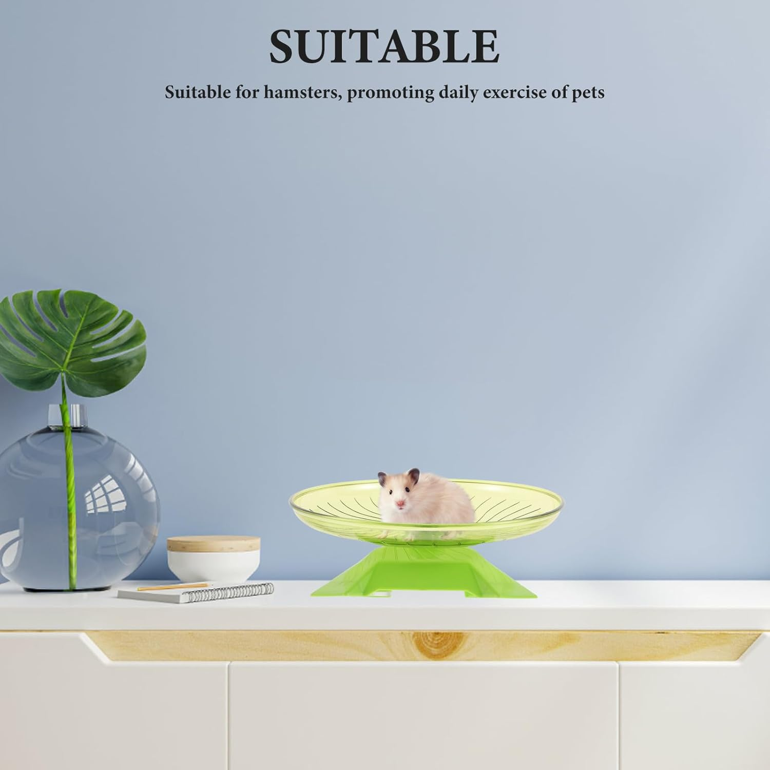 ARTSEWPLY Silent Hamster Wheel Flying Saucer Exercise Spinner for Small Pets Gerbils Mice Hedgehogs Safe Stable Design Compact Space-Saving Pet Running image number 5