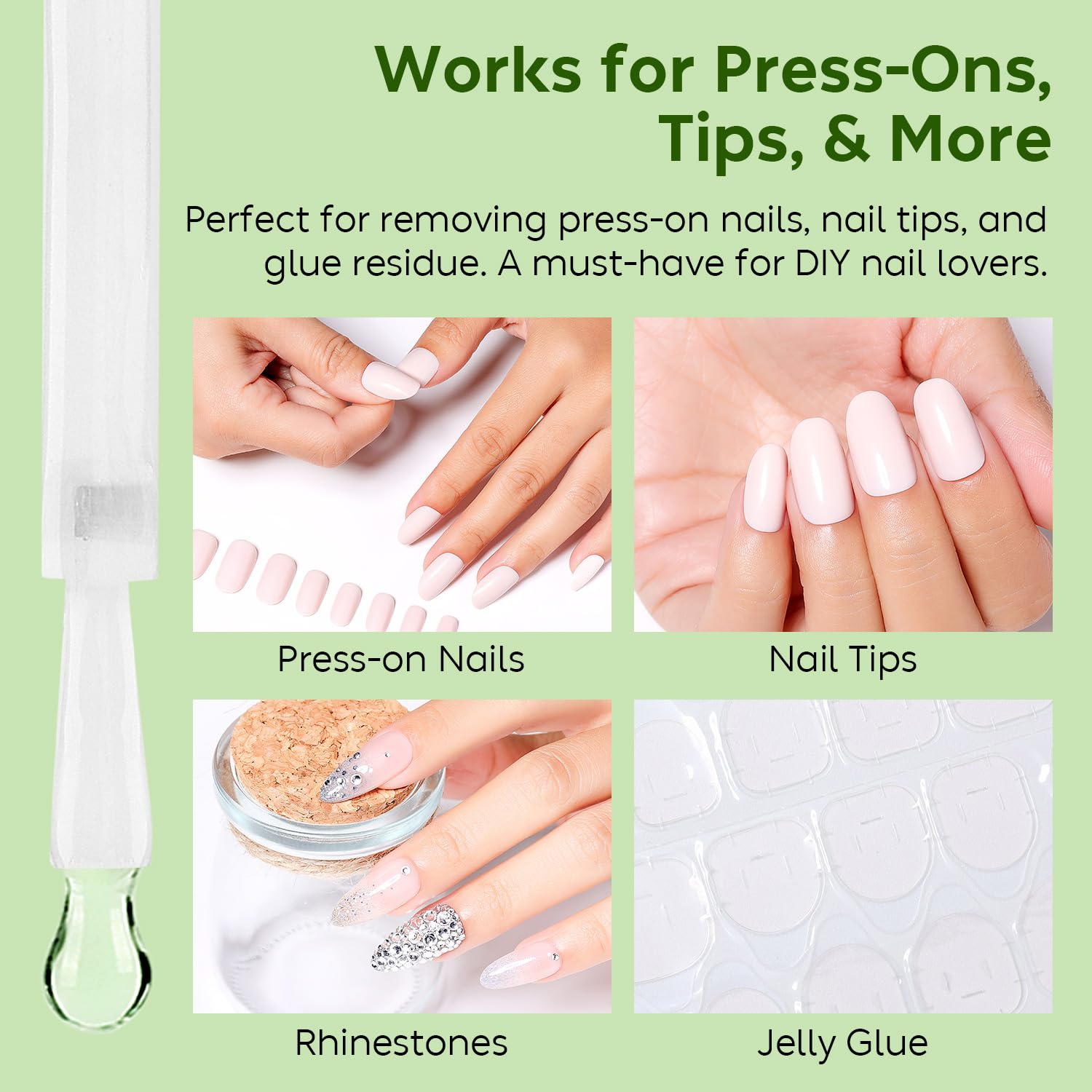 Luxbon Nail Glue and Glue Remover Set 2 X 7Ml &ndash; Medical-Grade Press on Nails Fasle Nail Tips Adhesive &ndash; No UV Needed, Odorless, Non-Toxic, Strong Hold for Fake Nails image number 4