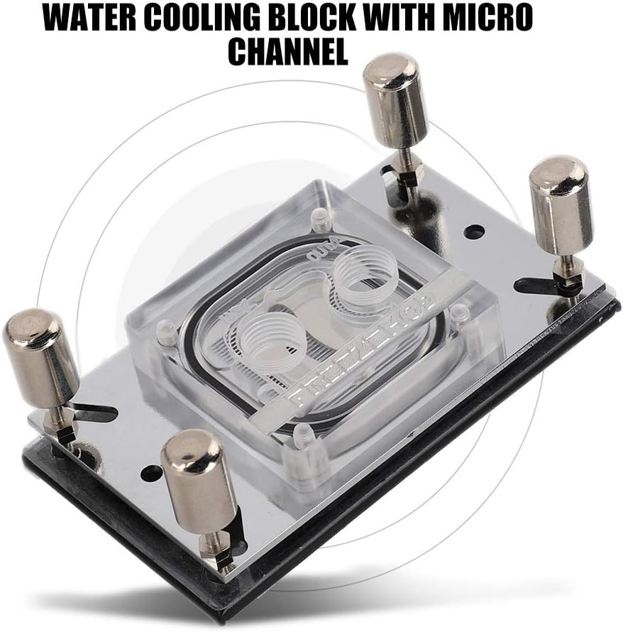 CPU Water Cooling Block, Computer Waterblock with Copper Base and Micro Channel, for AM2/AM2+/AM3/AM3+/AM4/FM2+ Cpus image number 3
