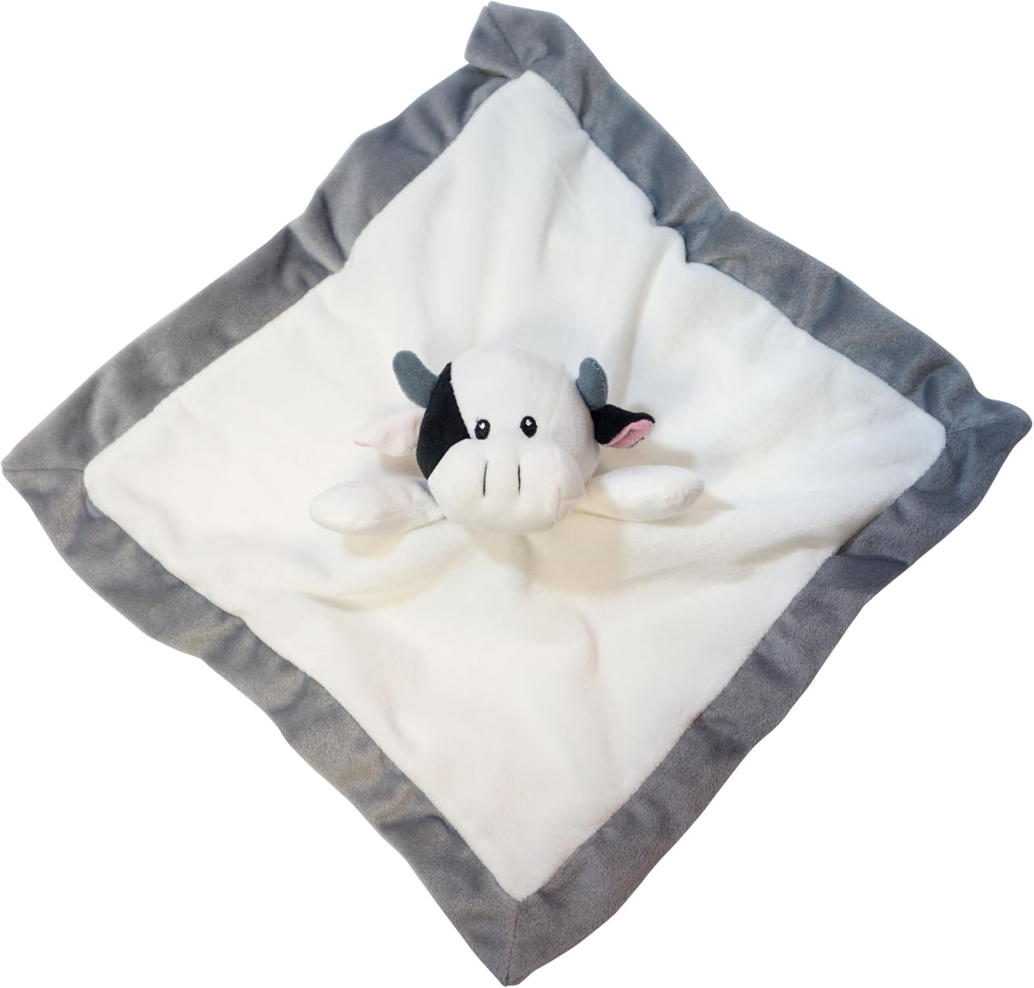 Lovey Security Blanket 12 Inch Square Stuffed Animal Baby Blankie for Girls or Boys (Cow) By