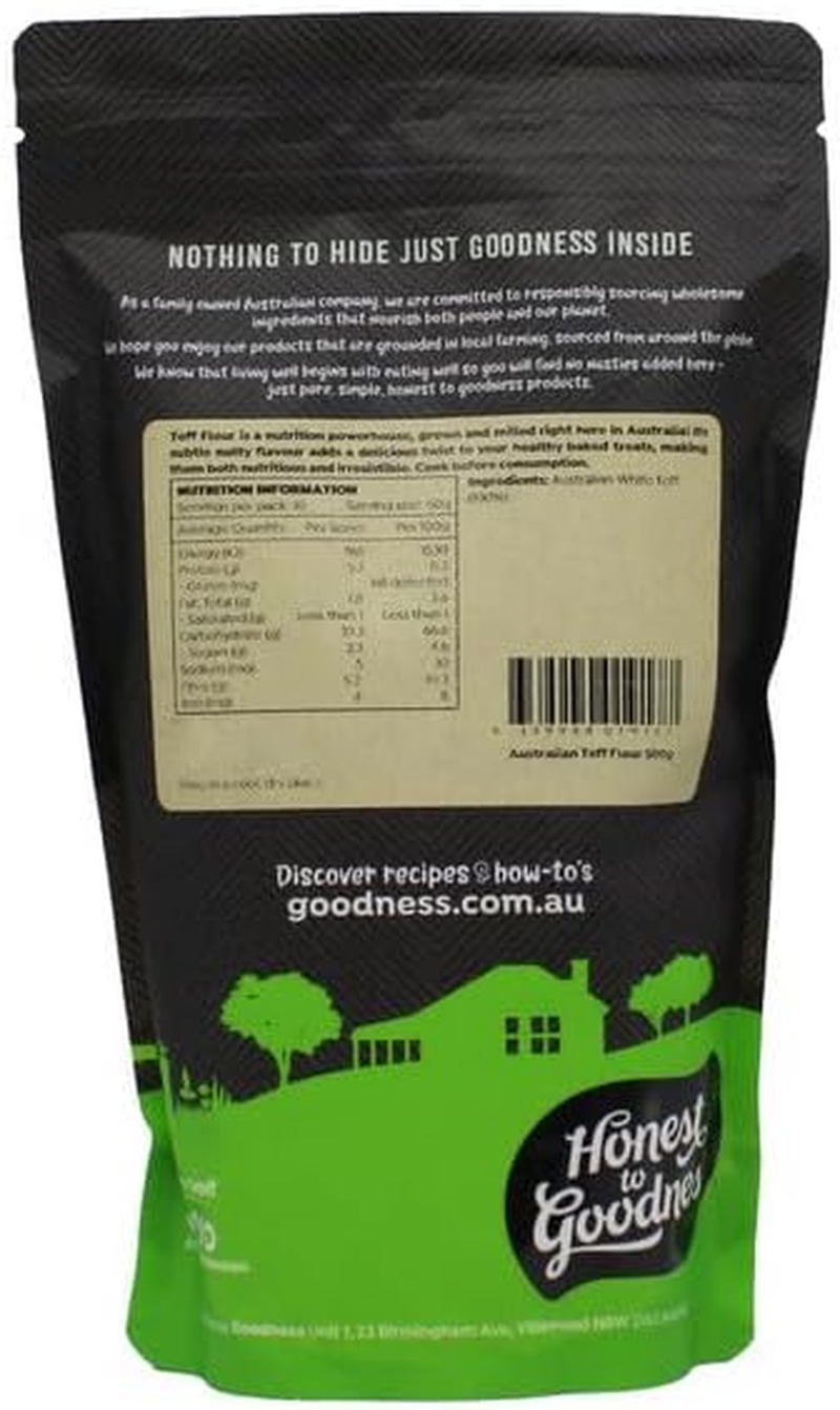 Honest to Goodness, Australian Teff Flour, 500Grams - a Nutritious and Sustainable Gluten-Free Flour. Made from Ivory Teff Grain. Australian Grown 100%. image number 6