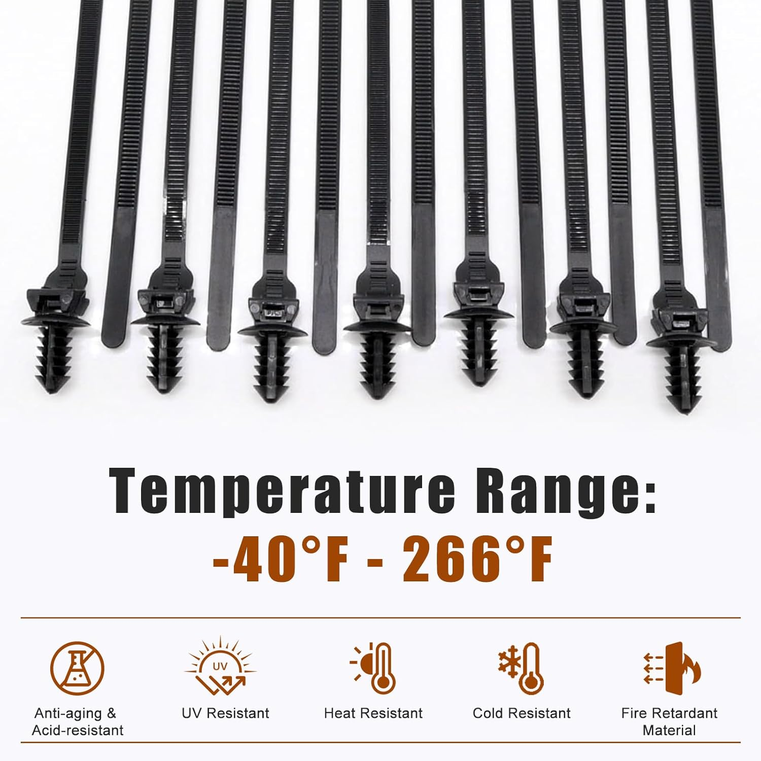 Benliu 50 Pcs Cable Zip Tie, 8.3X0.2 Inch Heavy Duty Nylon Push Mount Self Locking Assortment Black, 8.3X0.2Inch(50Pcs) image number 6