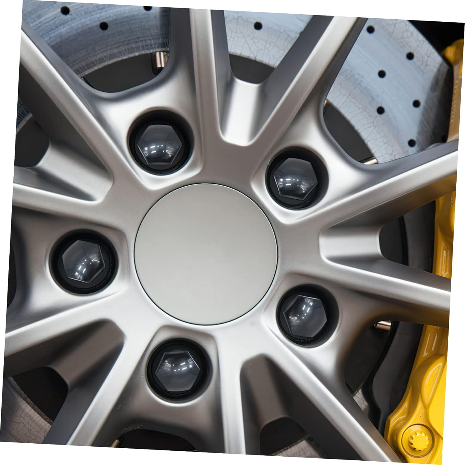 Gatuida 20Pcs Black Lug Nut Covers Wheel Hub Caps Hex Key Tool, 17Mm Car Tire Screw Protection Caps for Automotive Accessories image number 4