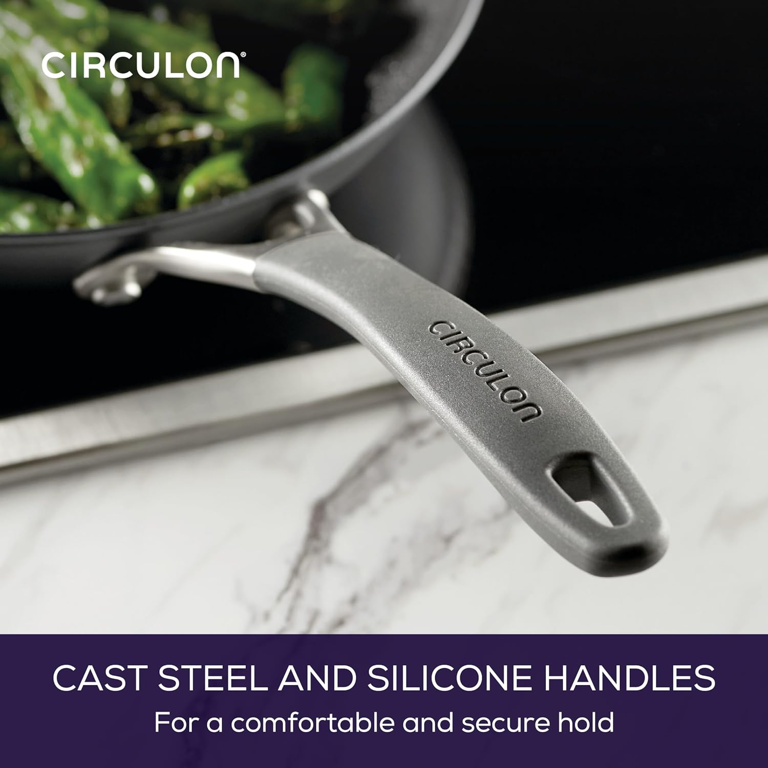 Circulon A1 Series with Scratchdefense Technology Nonstick Induction Frying Pans/Skillet Set, 8.5 Inch and 10 Inch - Graphite, Skillet Set (8.5" & 10") image number 6