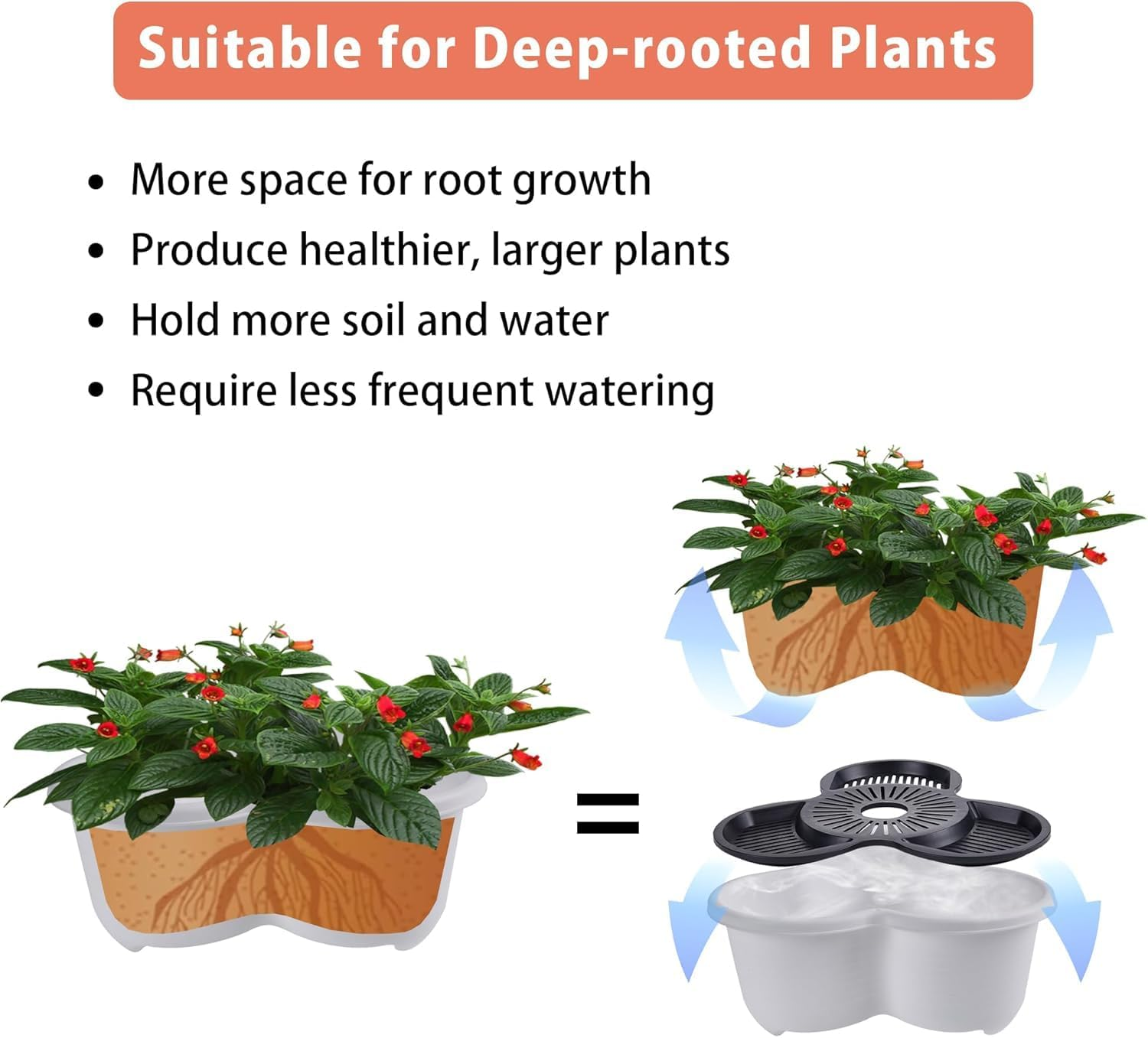 5-Tier Stackable Vertical Garden Planter with Wheels, Self-Watering Design for Strawberries, Herbs, Flowers, and Vegetables &ndash; Brick Red