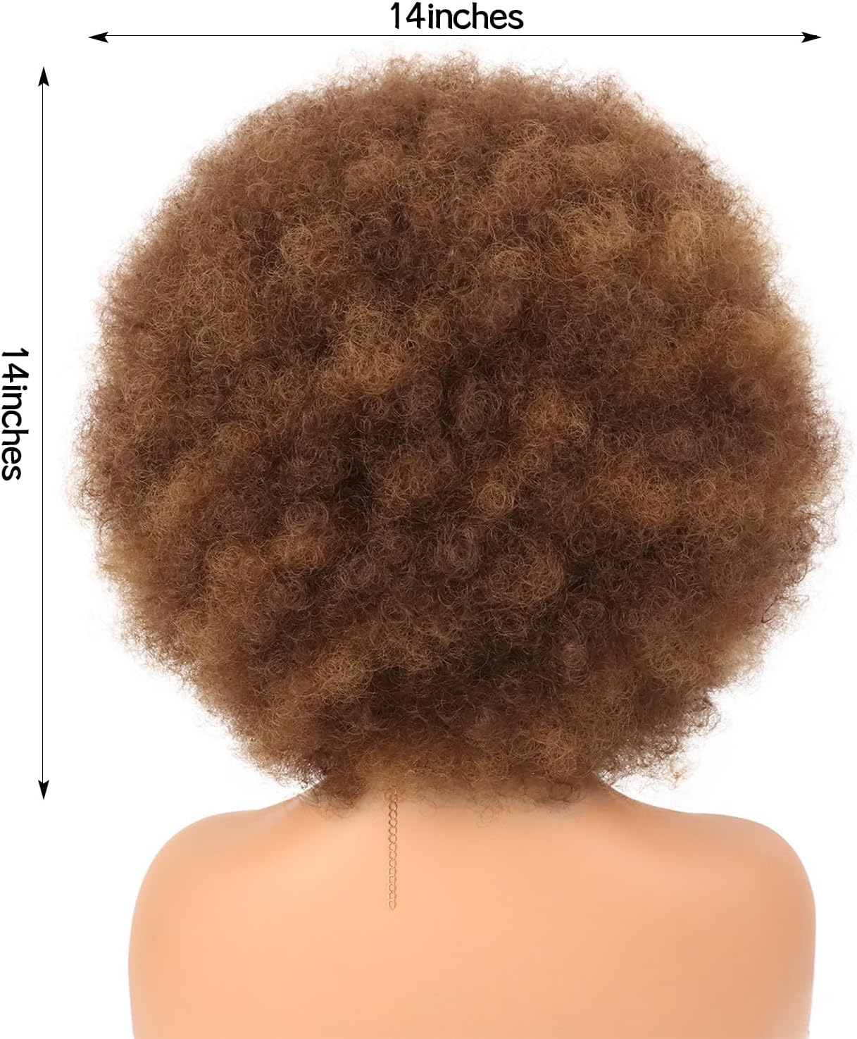 G&T Wig 70S Afro Puff Mixed Brown Wigs for Black Women Glueless Wear and Go Wig Natural Looking Fluffy and Large Bouncy Afro Wigs for Daily Party Use