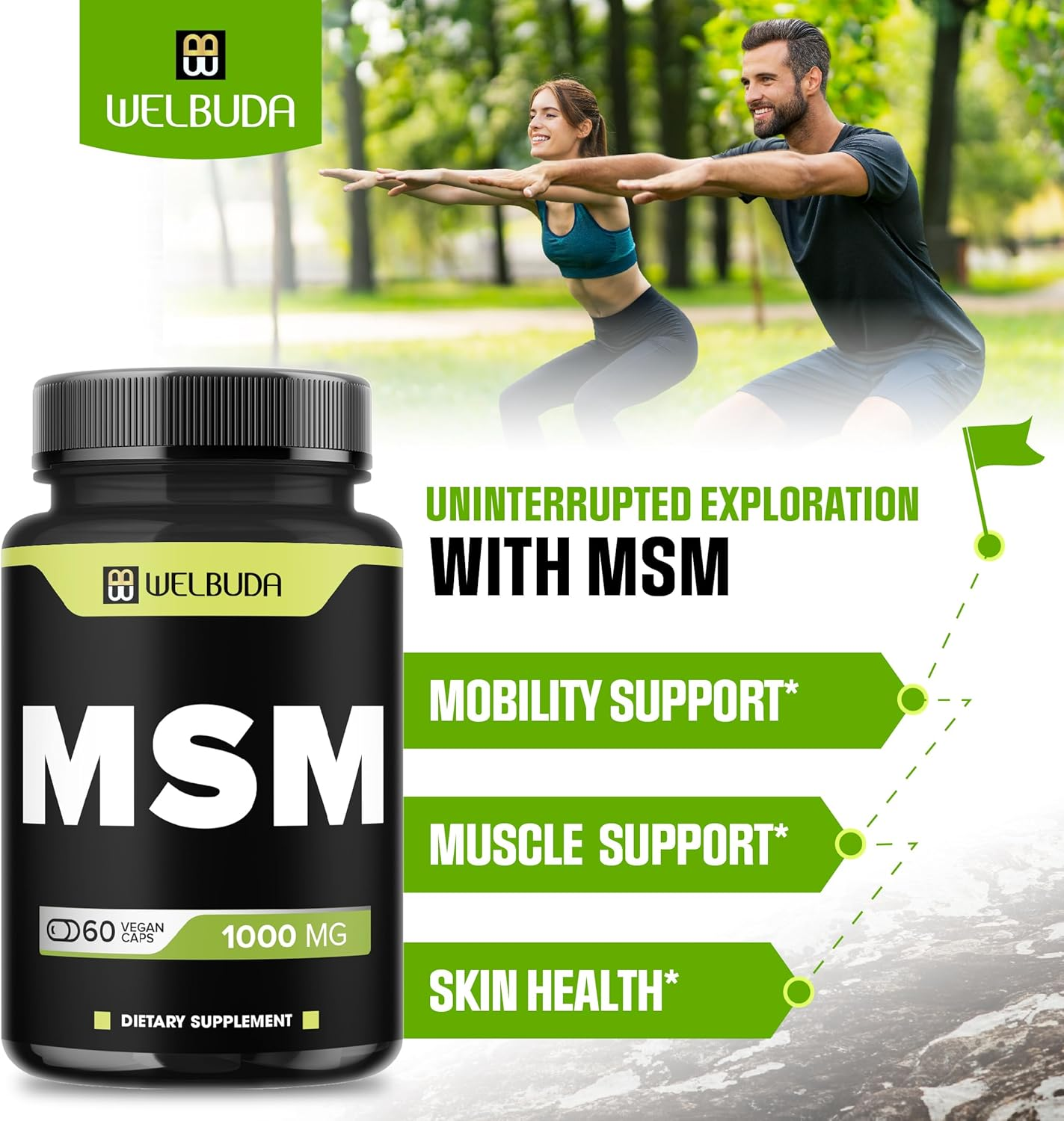 MSM Supplement 1000Mg - 60 Capsules - Non GMO, Gluten-Free image number 5