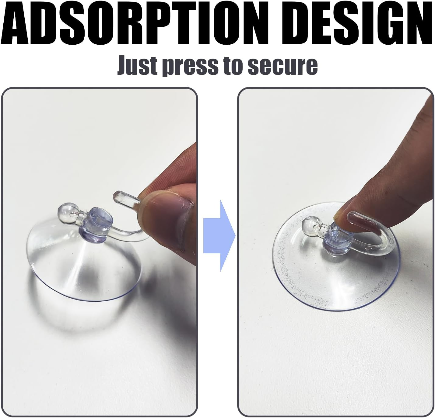 SLEEKEE 40 Transparent Suction Cup Hooks with 4 Cm Diameter and 1 Storage Bag - Ideal for Hanging Bathroom and Kitchen Utensils image number 4