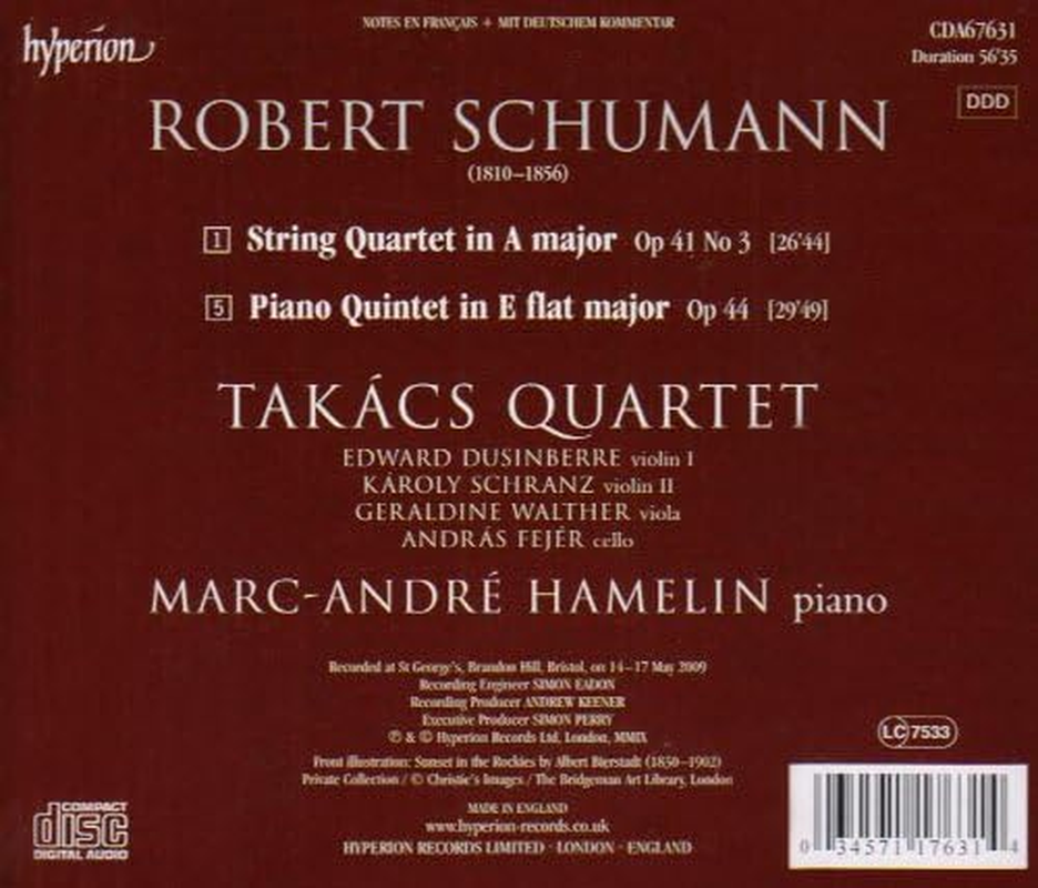 Schumann: String Quartet Op.41 No.3 Piano Quintet image number 1