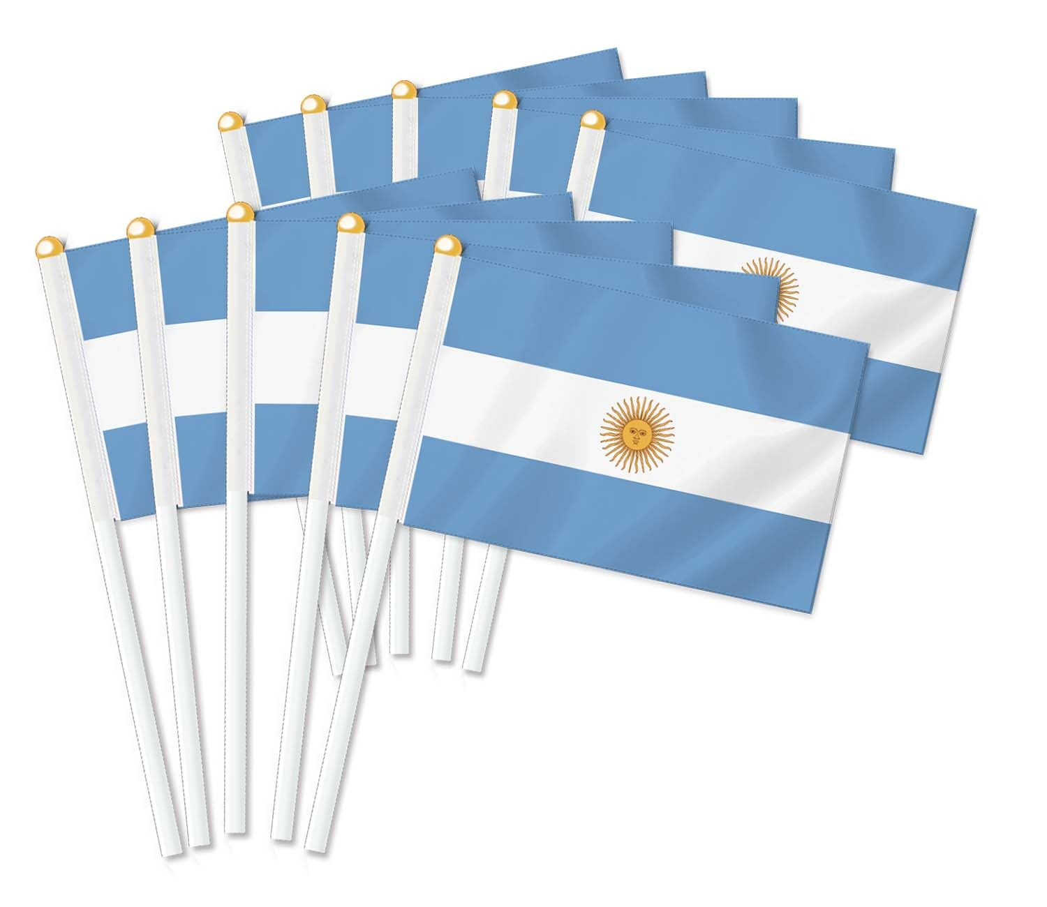 10 PCS Argentina Handheld Small Flag, Argentinians Hand Held Mini Decor Decoration Banner