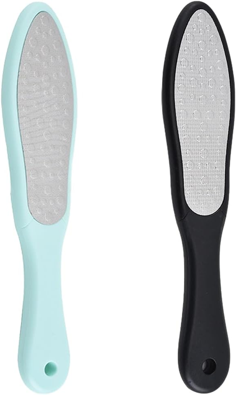 YFTRFR Pack of 2 Foot File, Hard Dead Skin Remover, Portable Foot Care Tool, Double Sided Pedicure Rasp, Dead Hard Cracked Skin Calluses Remover (Green, Black) image number 2