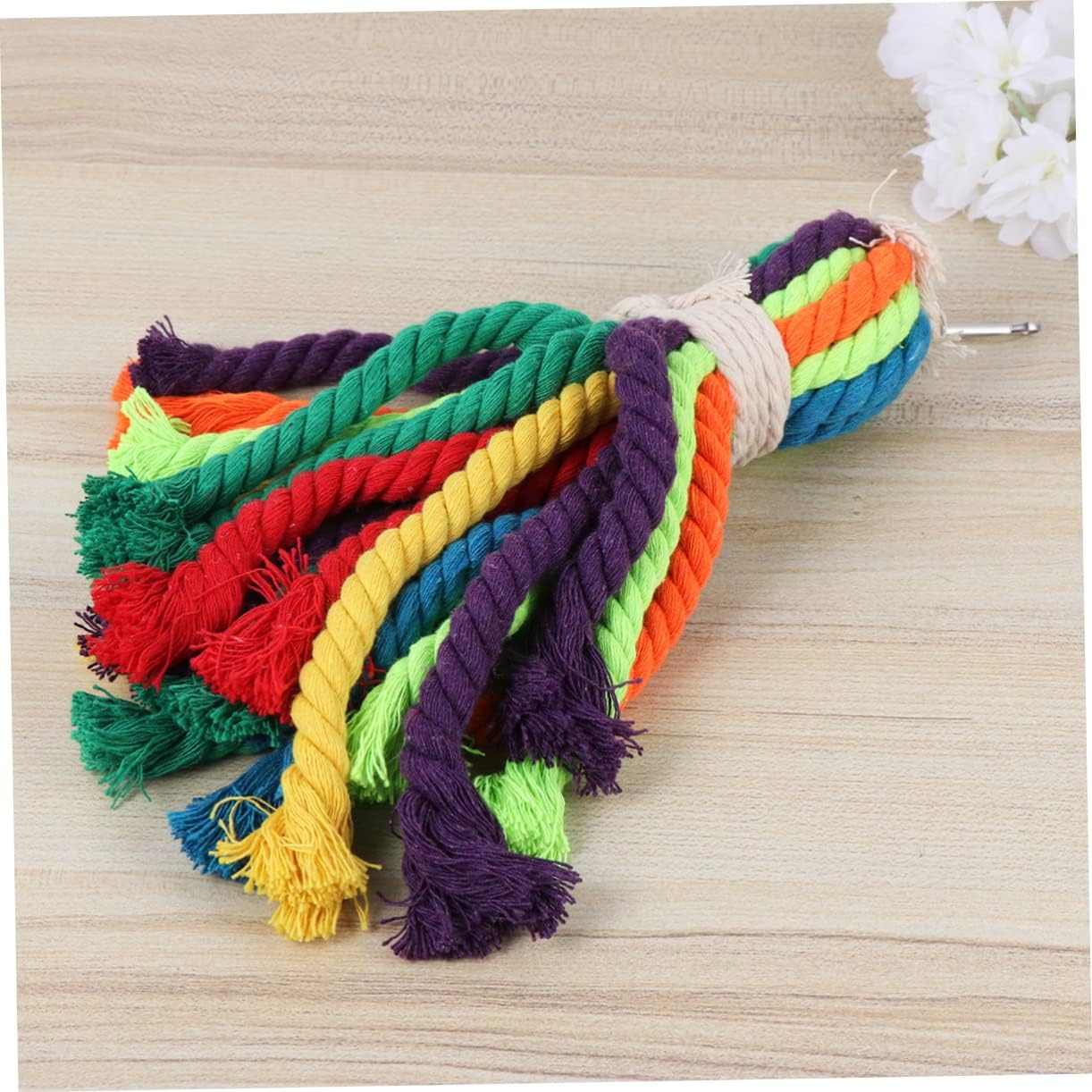 Angoily Bird Vent Toy Parrot Chewing Toy Cotton Rope String Parrot Toy Bird Gnawing Toy Random Color image number 4