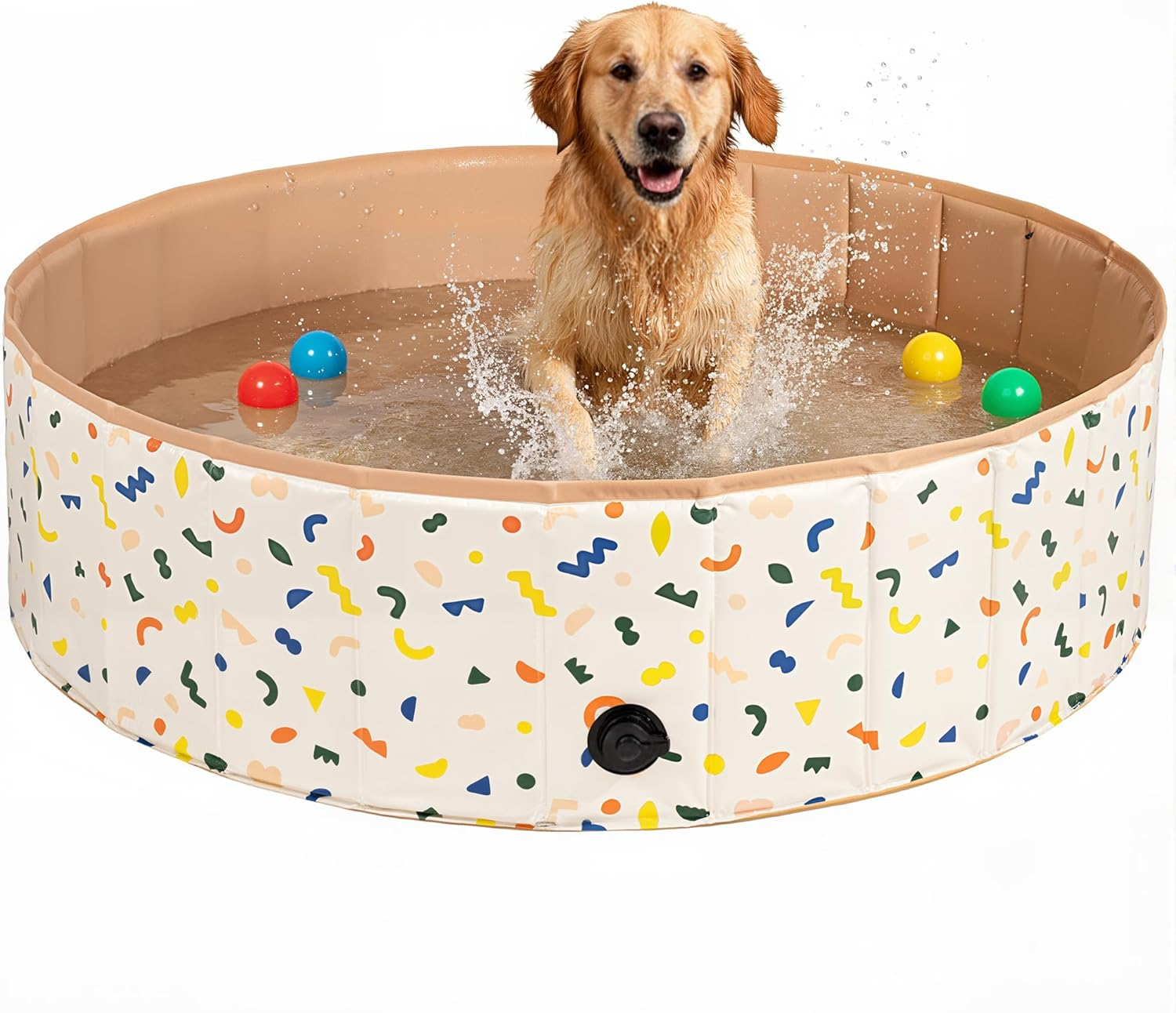 Advwin Foldable Dog Swimming Pool, 120Cm Portable Bath Tub for Pets Dogs and Cats, Non-Slip Bottom Summer Pool, Heavy-Duty PVC Pet Pool for Indoor and Outdoor image number 5