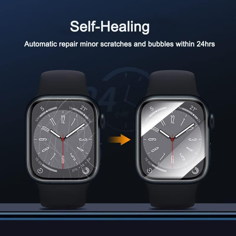 5 Pack TPU Screen Protector Compatible with Apple Watch 41Mm Series 9/8/7, [Upgrade Flexible Film] Anti-Scratch [Bubble Free] Soft HD Protection Clear Film for Iwatch 41Mm