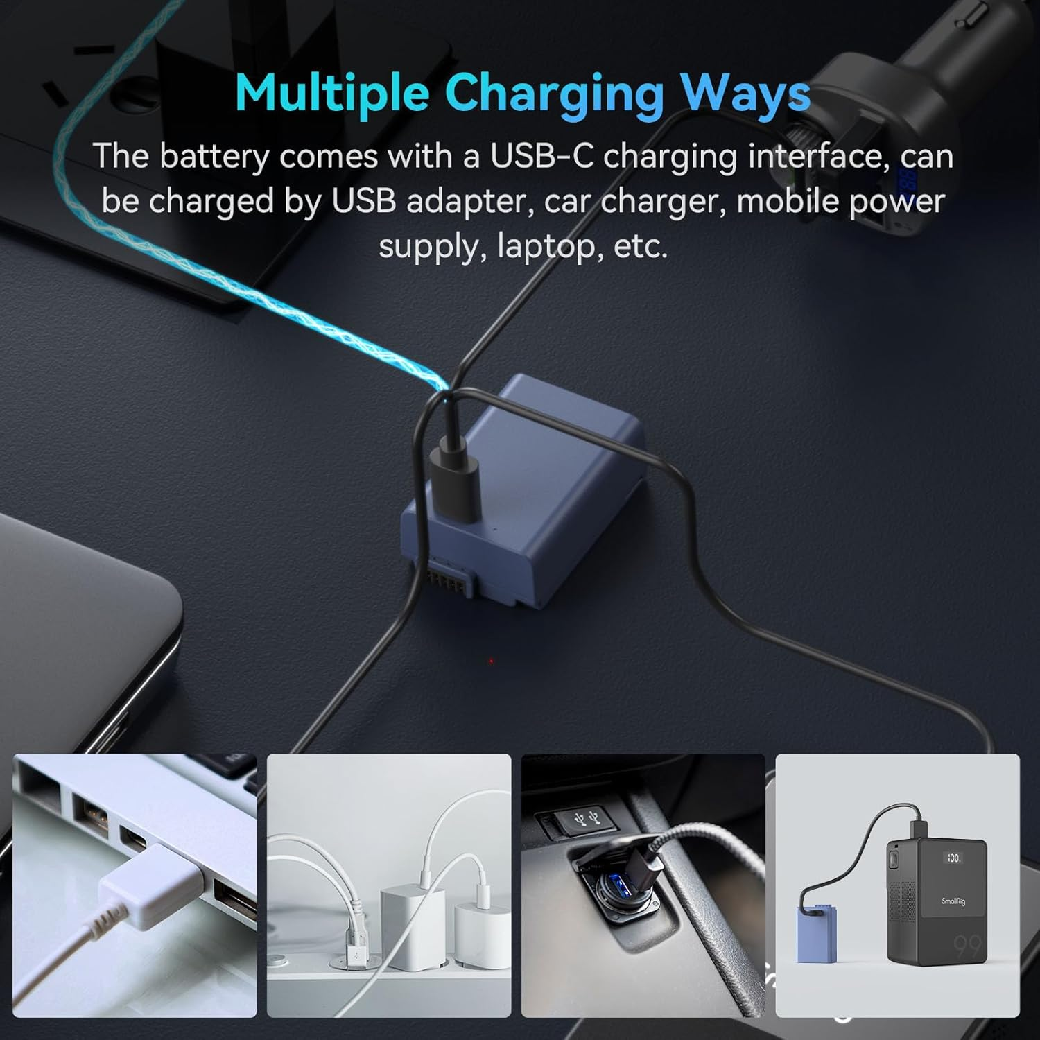 Smallrig EN-EL25 1250Mah Camera Battery for Nikon Z30 / Z50 / Zfc, USB-C 1.75H Fast Charging Rechargeable Camera Battery for Nikon Z30, Z50, Zfc, Fits for Nikon Charger MH-32-4333 image number 3