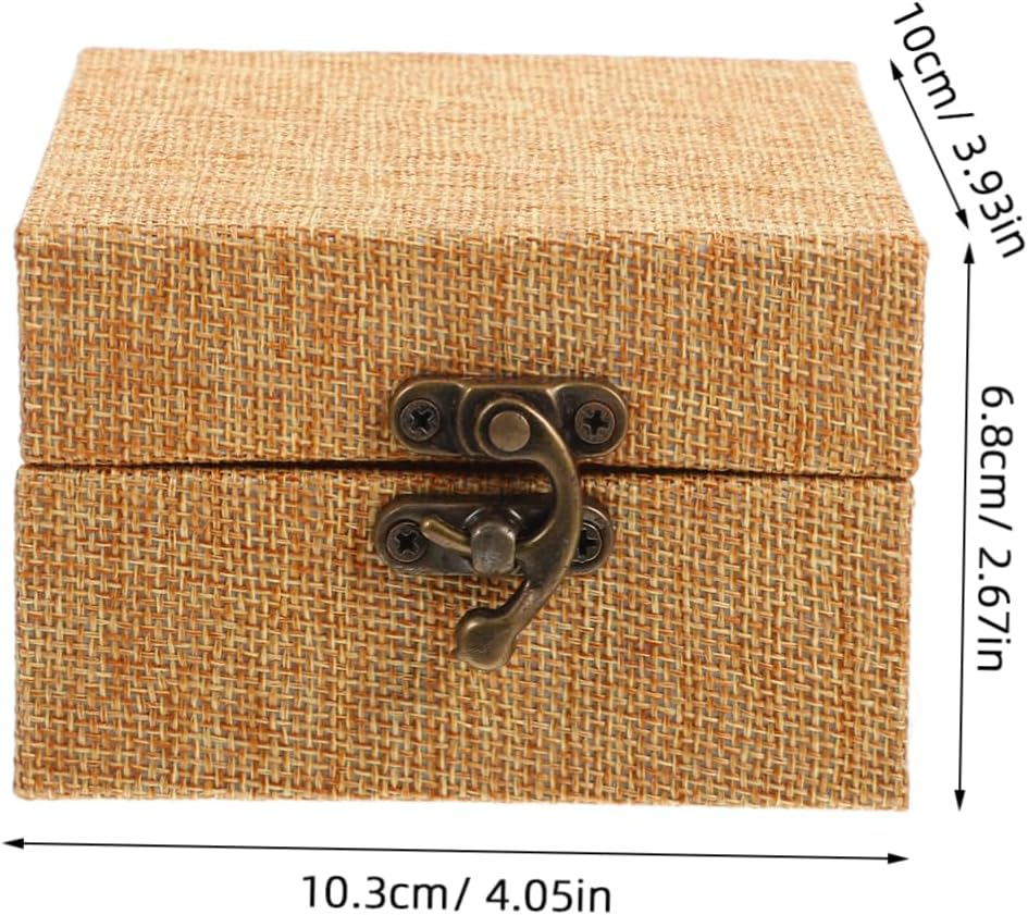 Angoily Boys and Girls Prize Treasure Chest Wooden Ink Box Brocade Jewelry Organizer Calligraphy Stamp Storage Chinese Painting Ink Pad Box image number 3