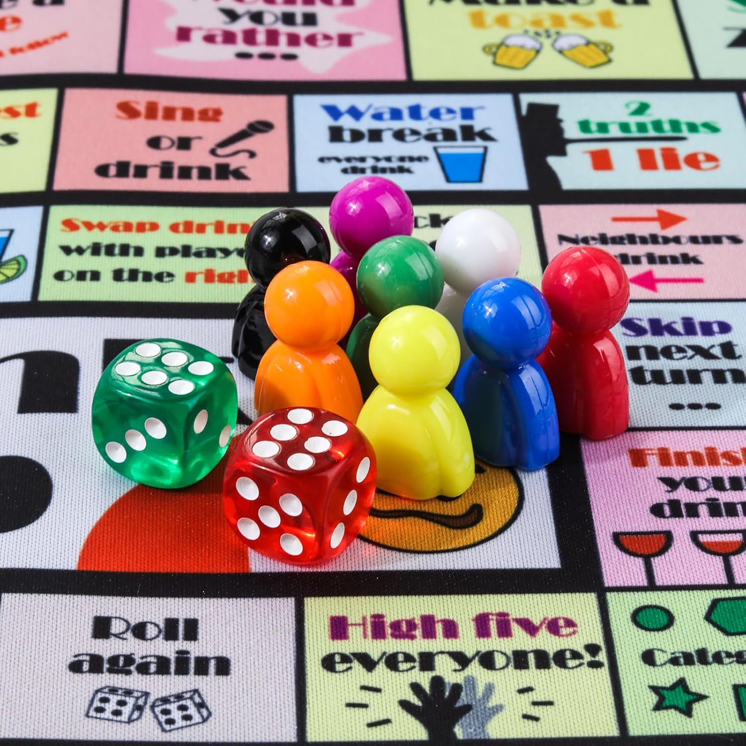 Tipsy Drinking Board Games for Adults, Rubber Mat Land Drinking Board Game, Funny Party Interactive Drinking Games for Game Night, Birthday, Family Play or Any Occasion, Age 21+, 2-8 Players image number 2