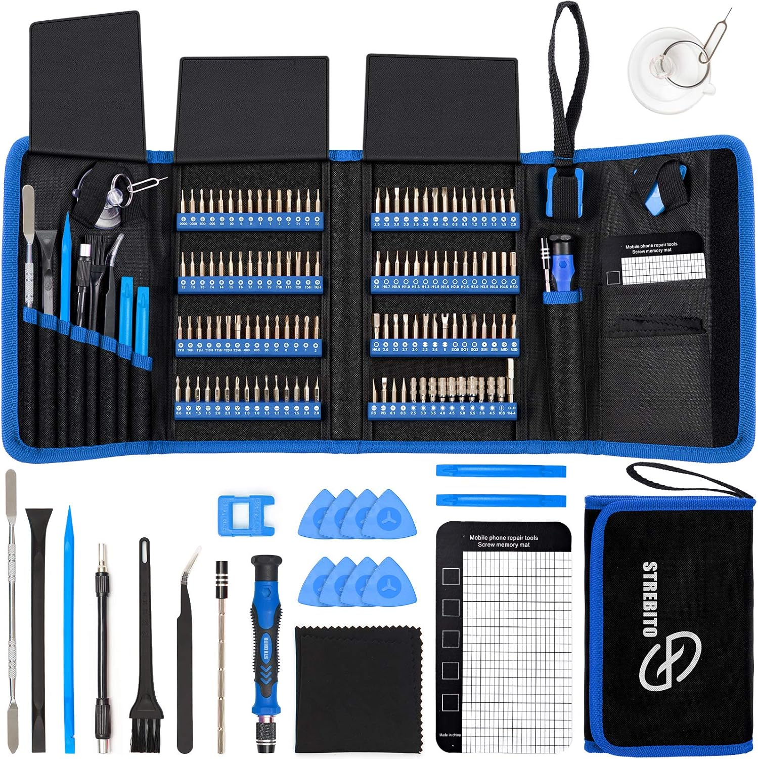 STREBITO Electronics Precision Screwdriver Sets 142-Piece with 120 Bits Magnetic Repair Tool Kit for Iphone, Macbook, Computer, Laptop, PC, Tablet, PS4, Xbox, Nintendo, Game Console image number 2