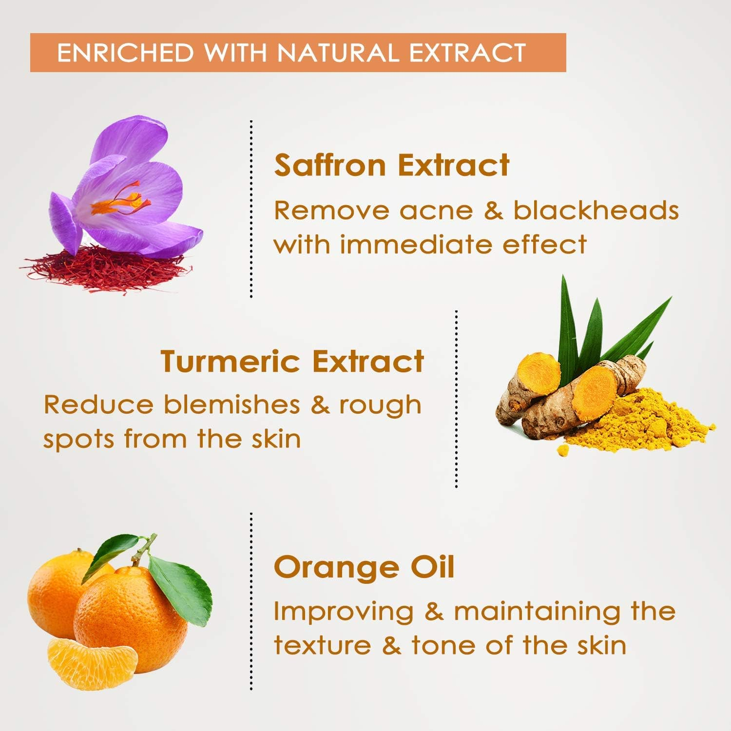 Nutriglow Gold Kesar Facial Kit for Women| 6-Pieces Skin Care/Skin Cleanup Set | Prevents from anti Aging| 250G + 10Ml image number 2